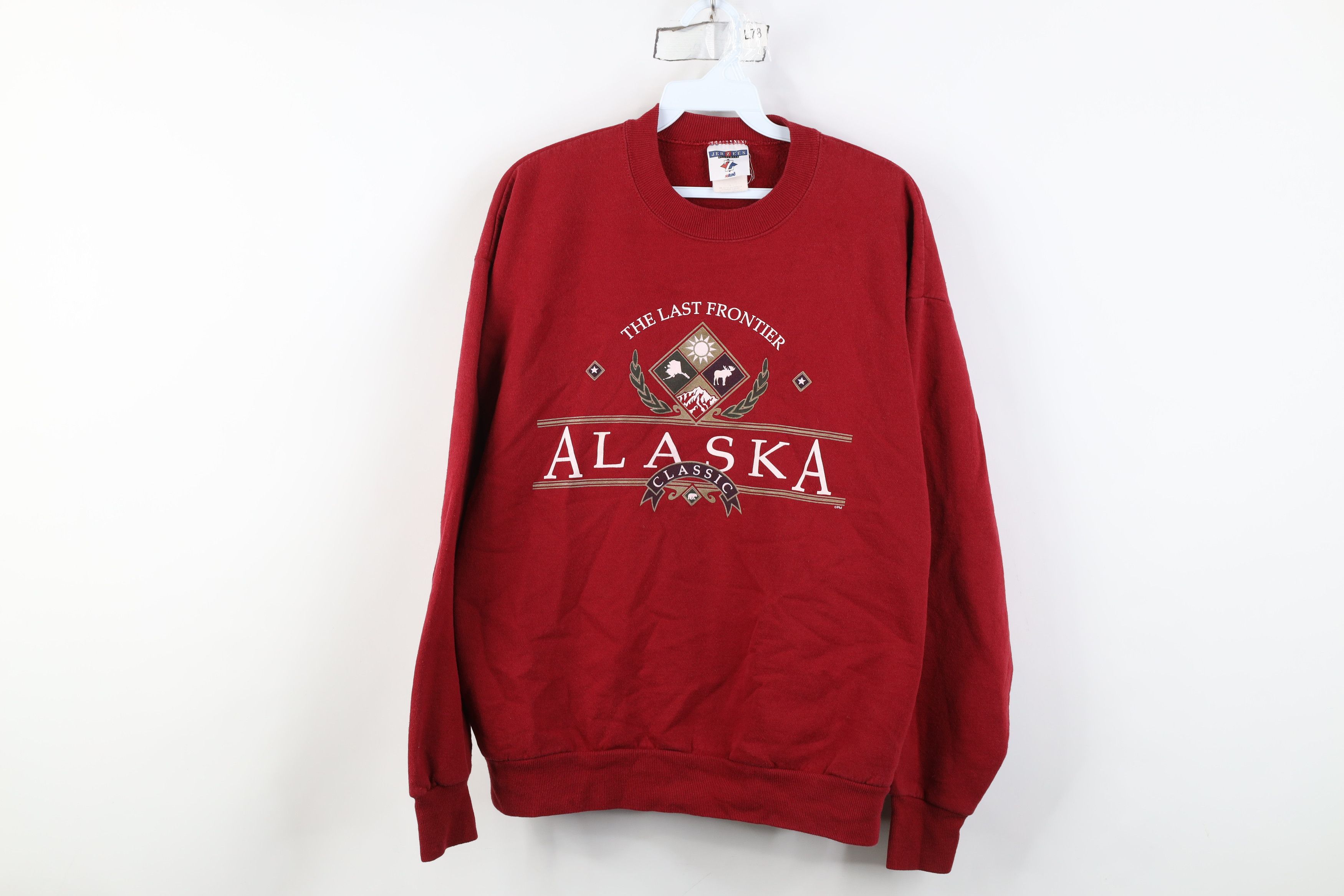 Vintage Vintage 90s Streetwear Alaska The Last Frontier Sweatshirt Size L / US 10 / IT 46 - 1 Thumbnail