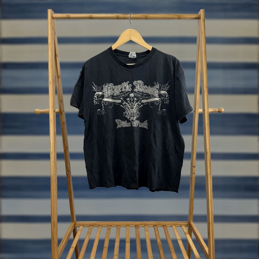 Delta VTG Myrtle Beach Bike Week Skull Y2K Faded Thrashed Worn Biker T-Shirt Size L Size US L / EU 52-54 / 3 - 1 Thumbnail