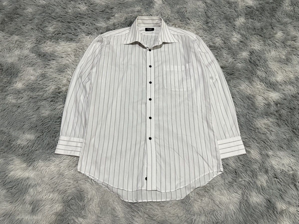 Yohji Yamamoto 🔥Vintage Sacsny Y’Saccs Yohji Yamamoto Striped Shirt Size US L / EU 52-54 / 3 - 1 Thumbnail