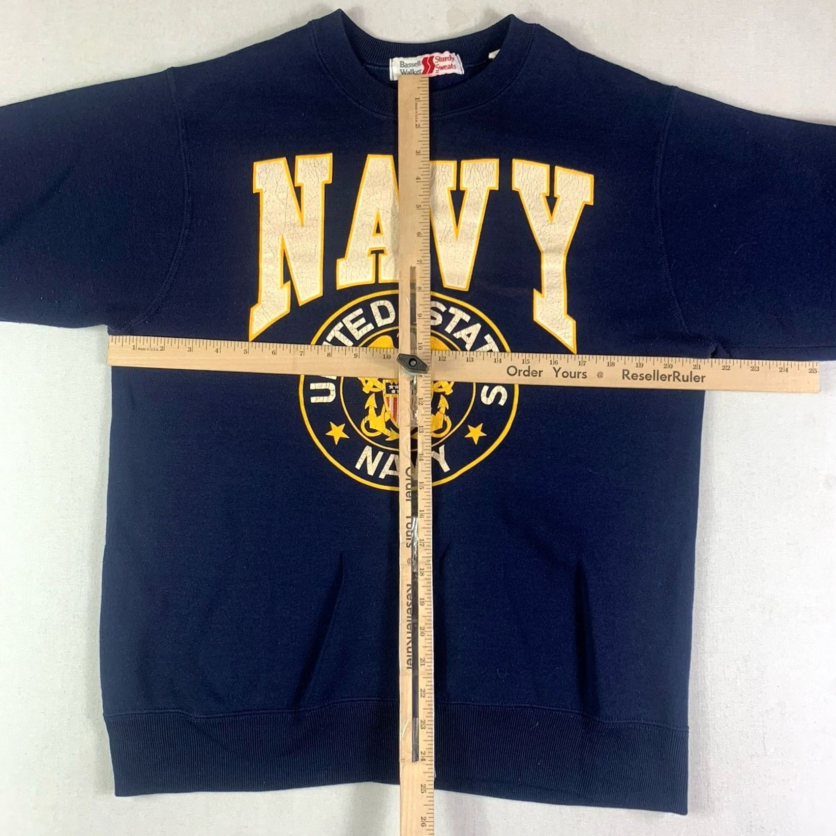 Vintage VINTAGE Bassett Walker Sweatshirt Mens XL Blue Navy Graphic Print USA 90s Pullover Crew Neck Regular Sweatshirt Size US XL / EU 56 / 4 - 6 Thumbnail