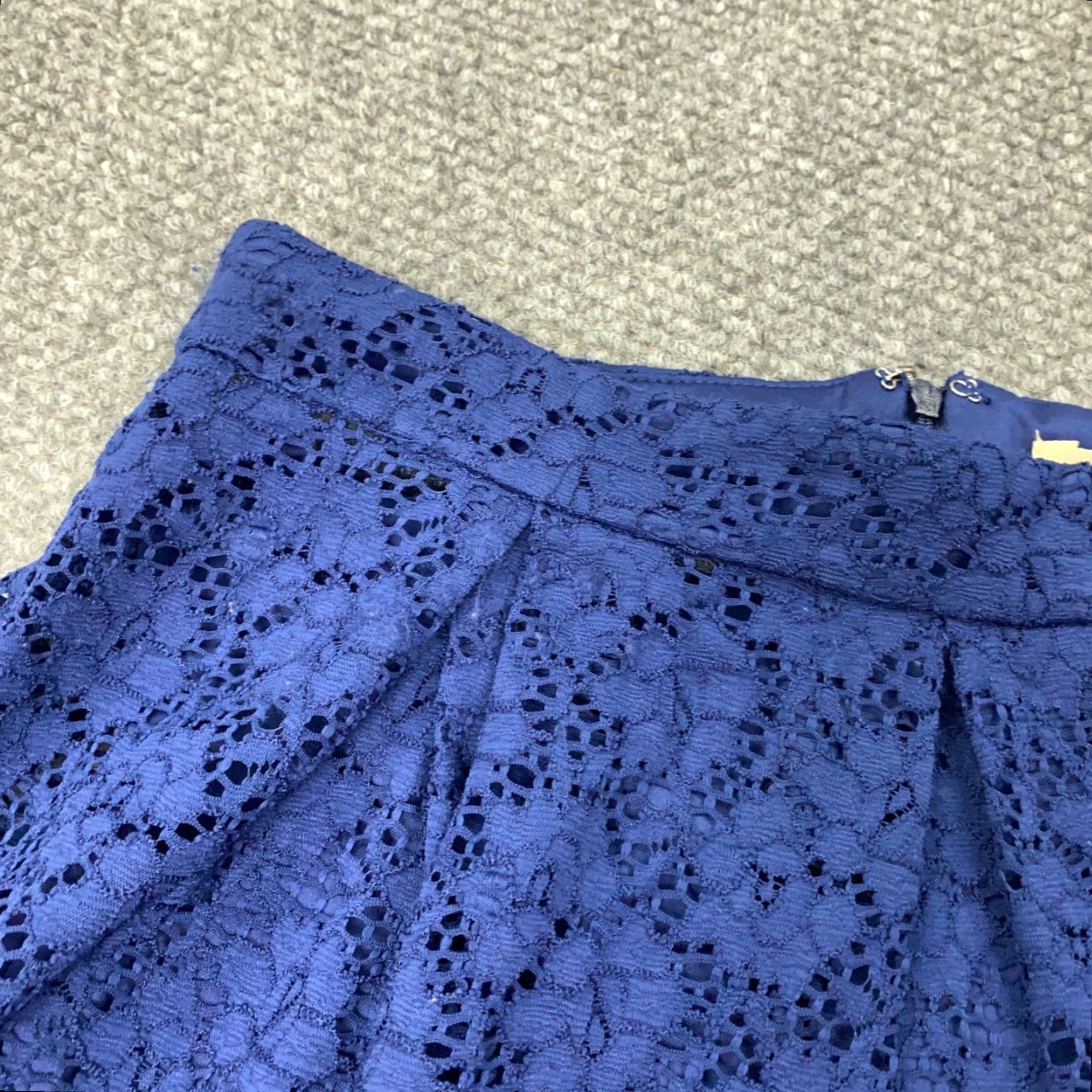 Vintage Miami Womens Skirt Medium Blue Lace Tea Length Layered Midi Flare Size 32" / US 10 / IT 46 - 6 Thumbnail
