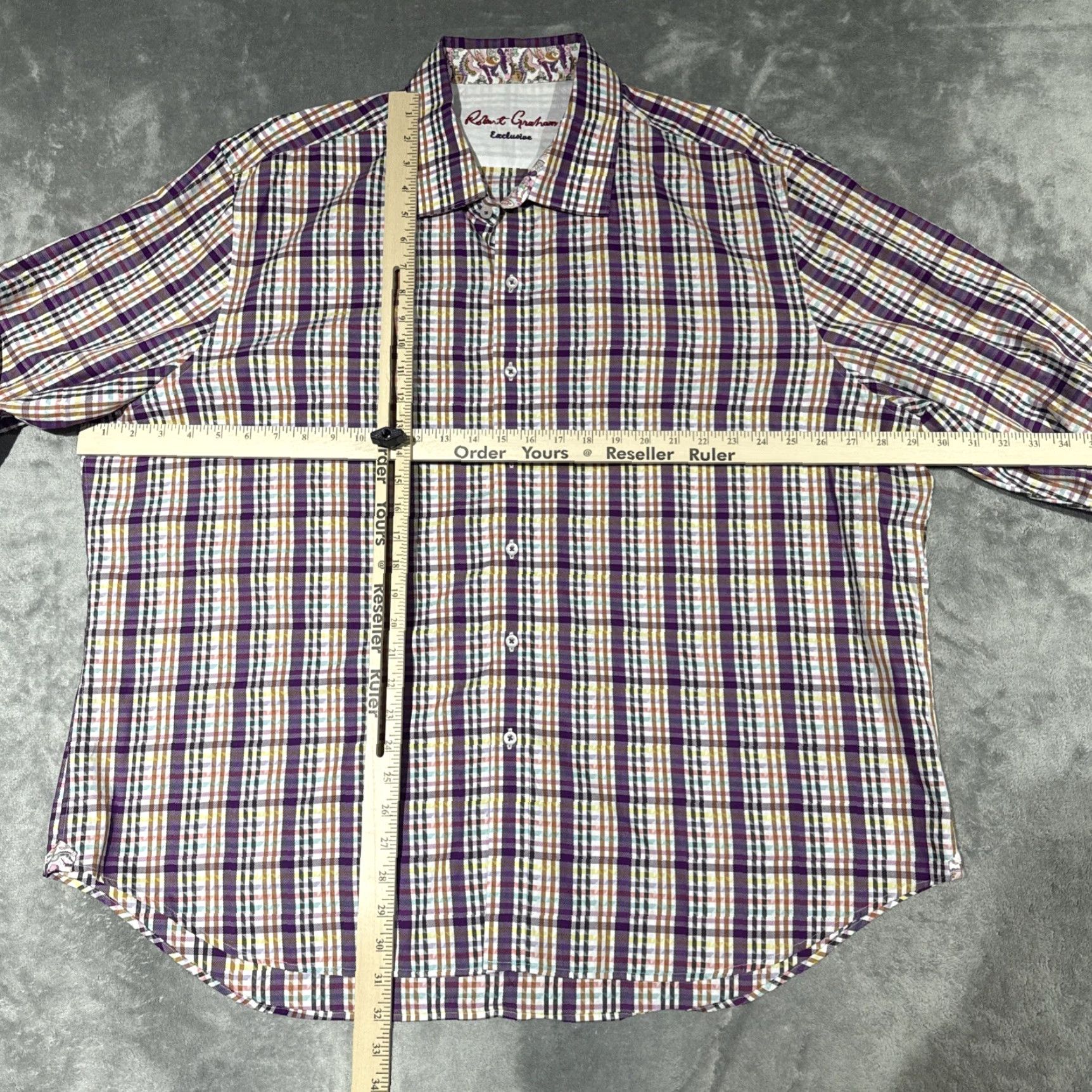 Robert Graham Robert Graham Exclusive Shirt Men 4XL Multicolor Check Paisley Flip Cuff Button-Up Long Sleeve Cotton Button-Up Shirt Women? Size US XXL / EU 58 / 5 - 6 Thumbnail