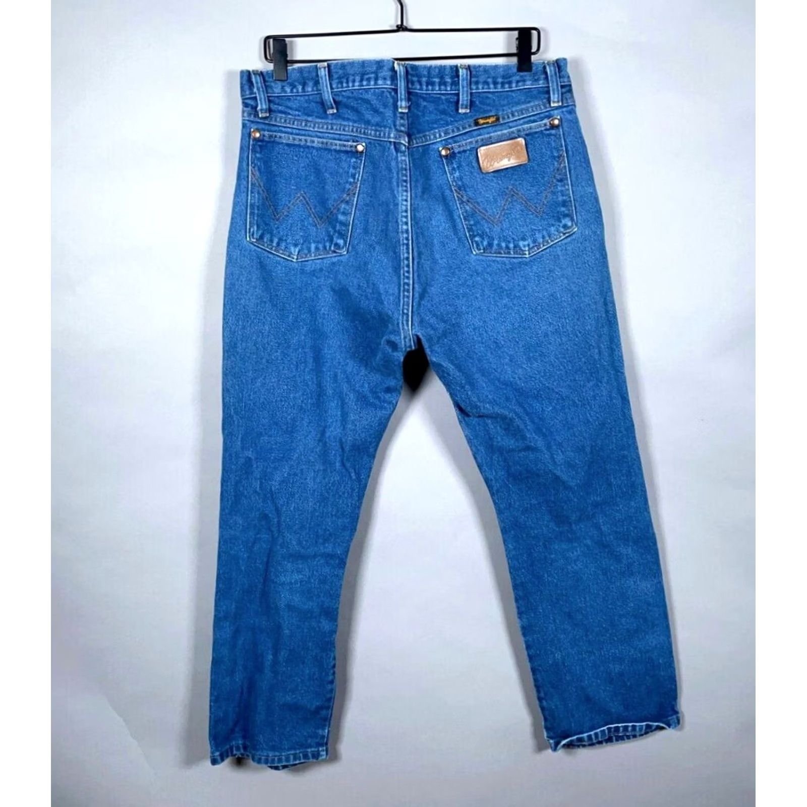 Wrangler VINTAGE Wrangler Cowboy Cut Jeans Men's 36 x 27 Blue Denim 13MWZ 90s Hipster Retro Regular Mens Side Zip Fly 5-Pocket Size US 36 / EU 52 - 2 Thumbnail