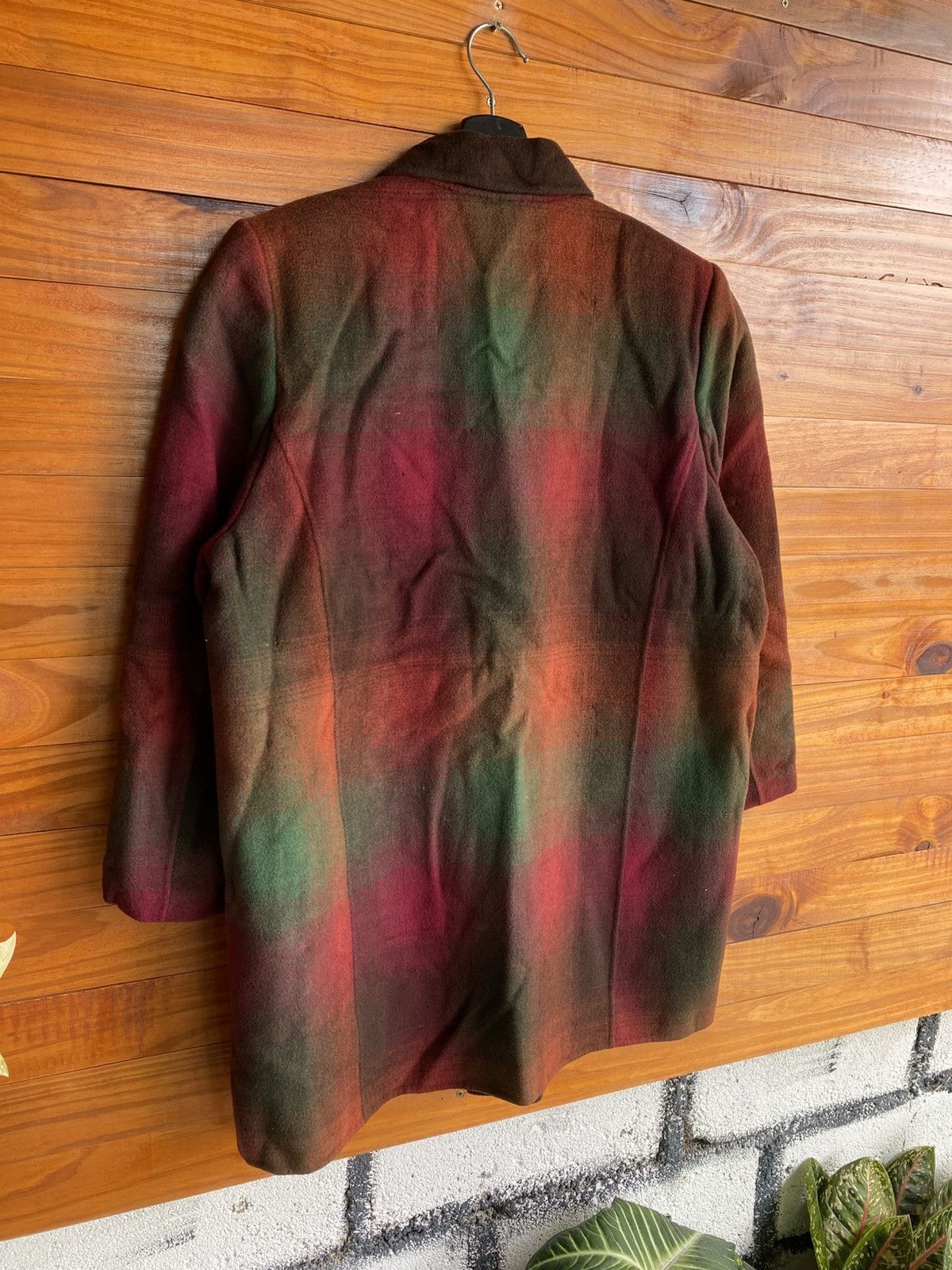 Japanese Brand Vintage St. AJMELDA Elegant Design Plaid Wool Coat Japanese Size L / US 10 / IT 46 - 13 Thumbnail