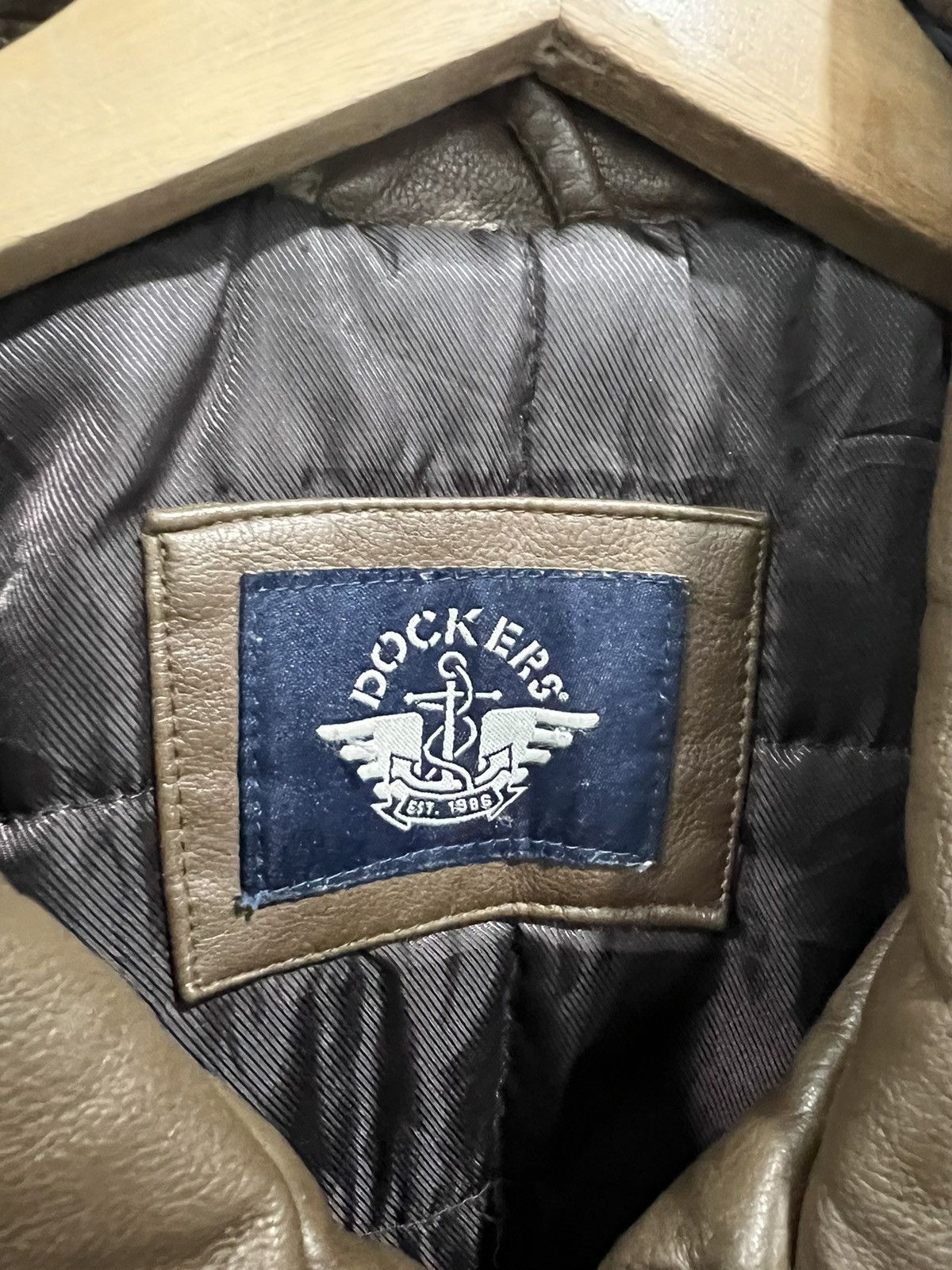 Vintage Vintage Leather Jacket Brown Zip Up Dockers Size US S / EU 44-46 / 1 - 5 Thumbnail