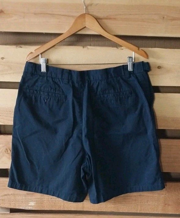 Puritan PURITAN Chino Shorts Mens 38 Navy Blue Flat Front Size US 38 / EU 54 - 2 Thumbnail