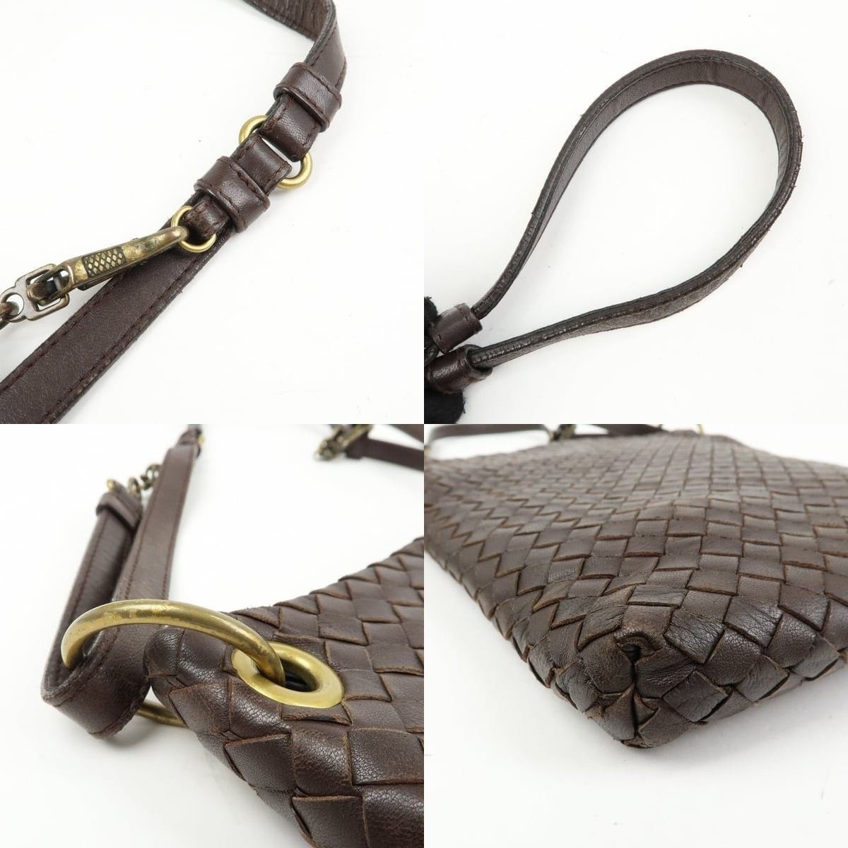 Bottega Veneta Bottega Veneta Intrecciato Lambskin Shoulder Bag Brown Size ONE SIZE - 4 Thumbnail