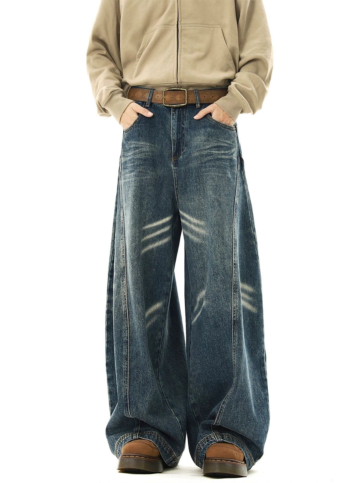 Jean Retro whisker men's cleanfit straight scimitar jeans Size US 32 / EU 48 - 1 Thumbnail