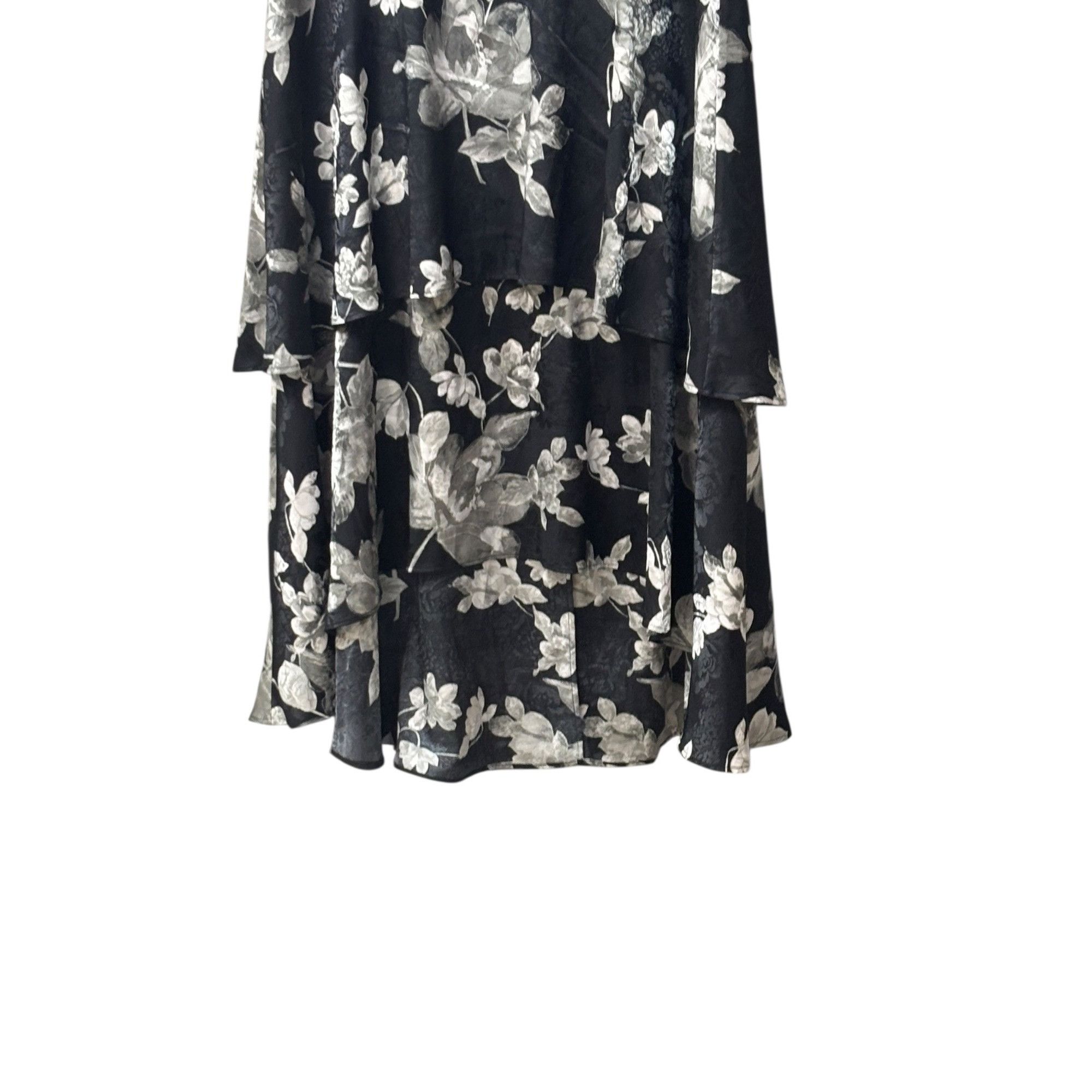Calvin Klein Calvin Klein Printed Midi Tiered Dress, Black/Silver, Sz. 10 Size M / US 6-8 / IT 42-44 - 10 Thumbnail