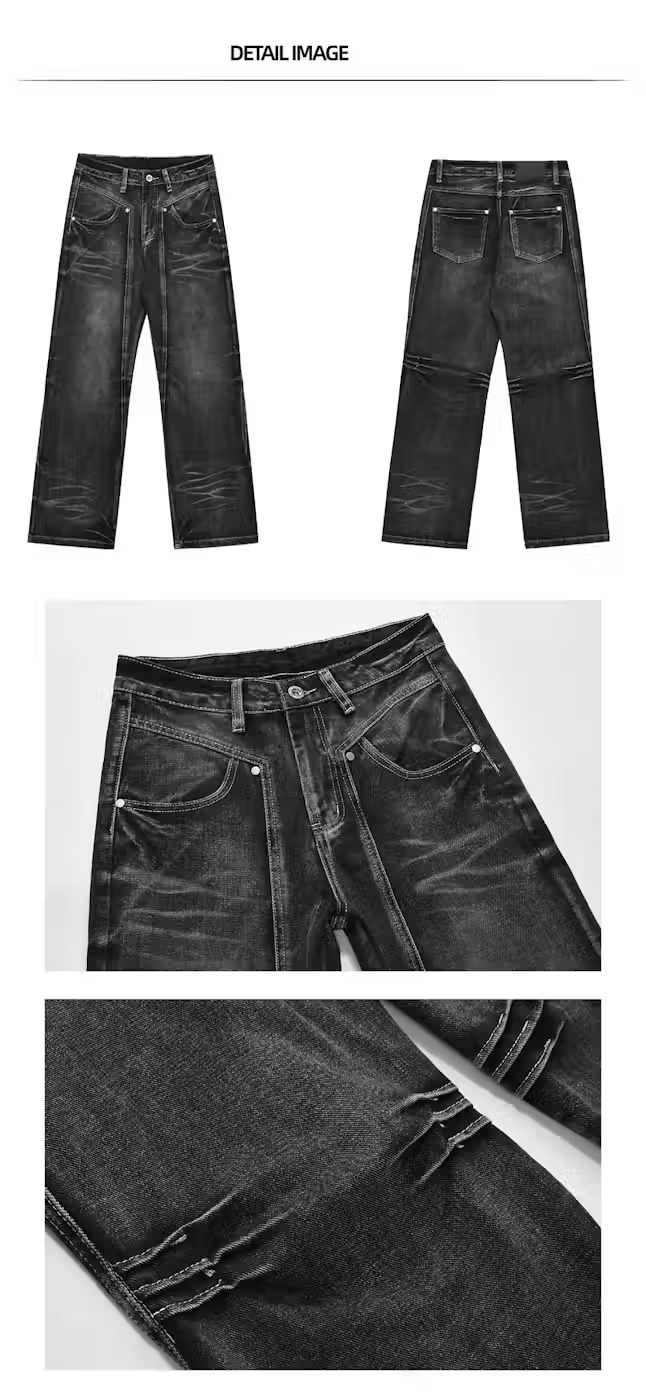 Jean Y2k Black Baggy Jeans Size US 31 - 5 Thumbnail
