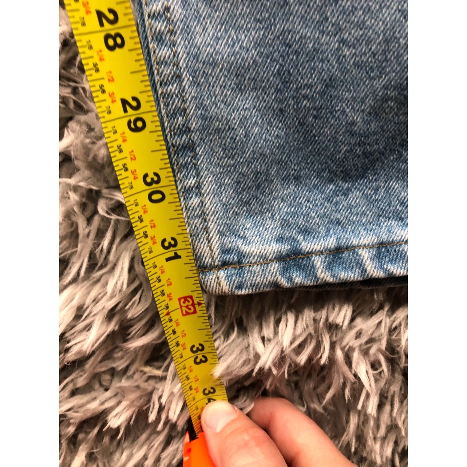 Denime Kuantas Jeans Size 38x32 Mens Mid Rise Straight Leg Light Wash Blue Denim Size US 38 / EU 54 - 3 Thumbnail
