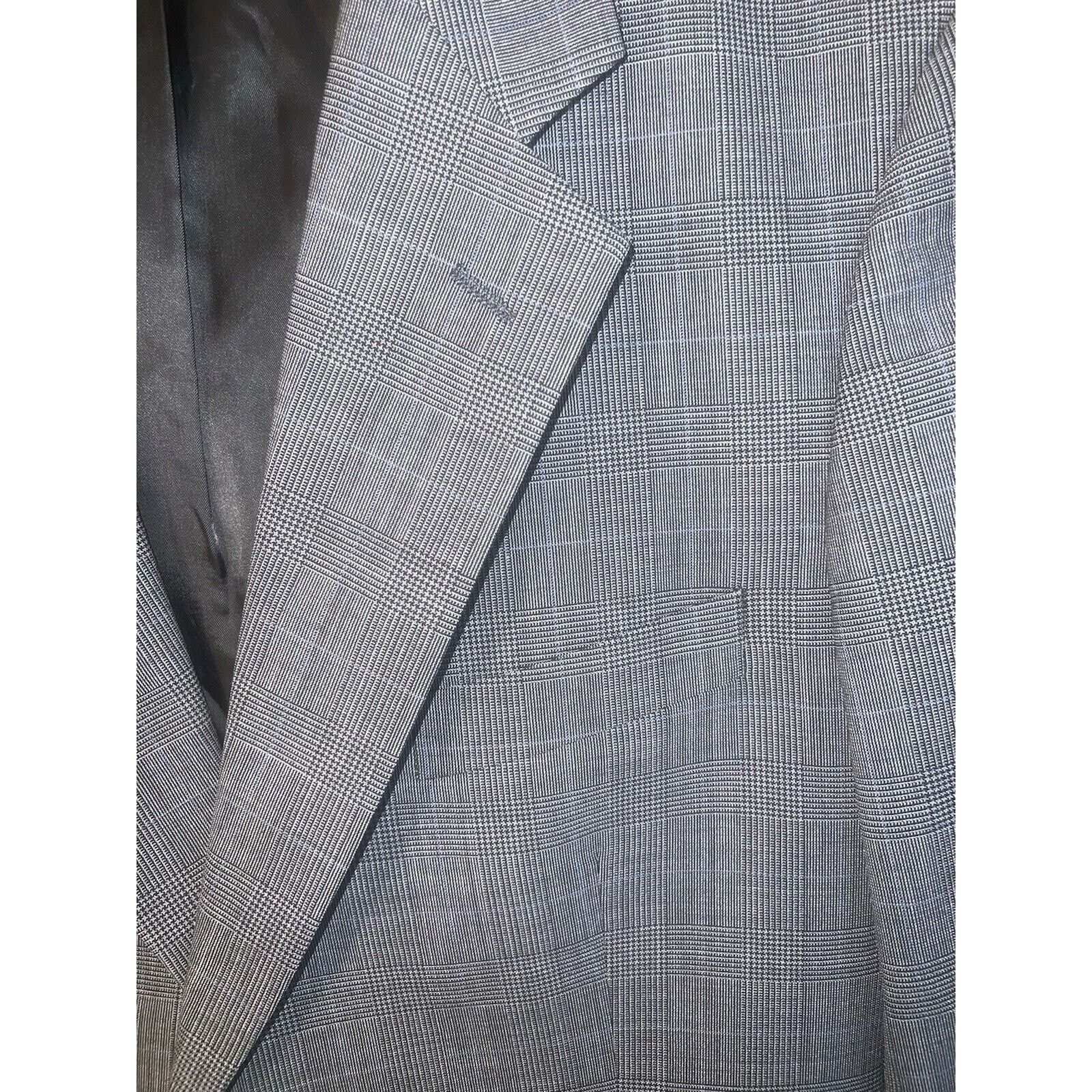 Brooks Brothers Brooks Brothers Blazer Mens 42R Gray Wool Plaid Sport Coat Size 42R - 3 Thumbnail