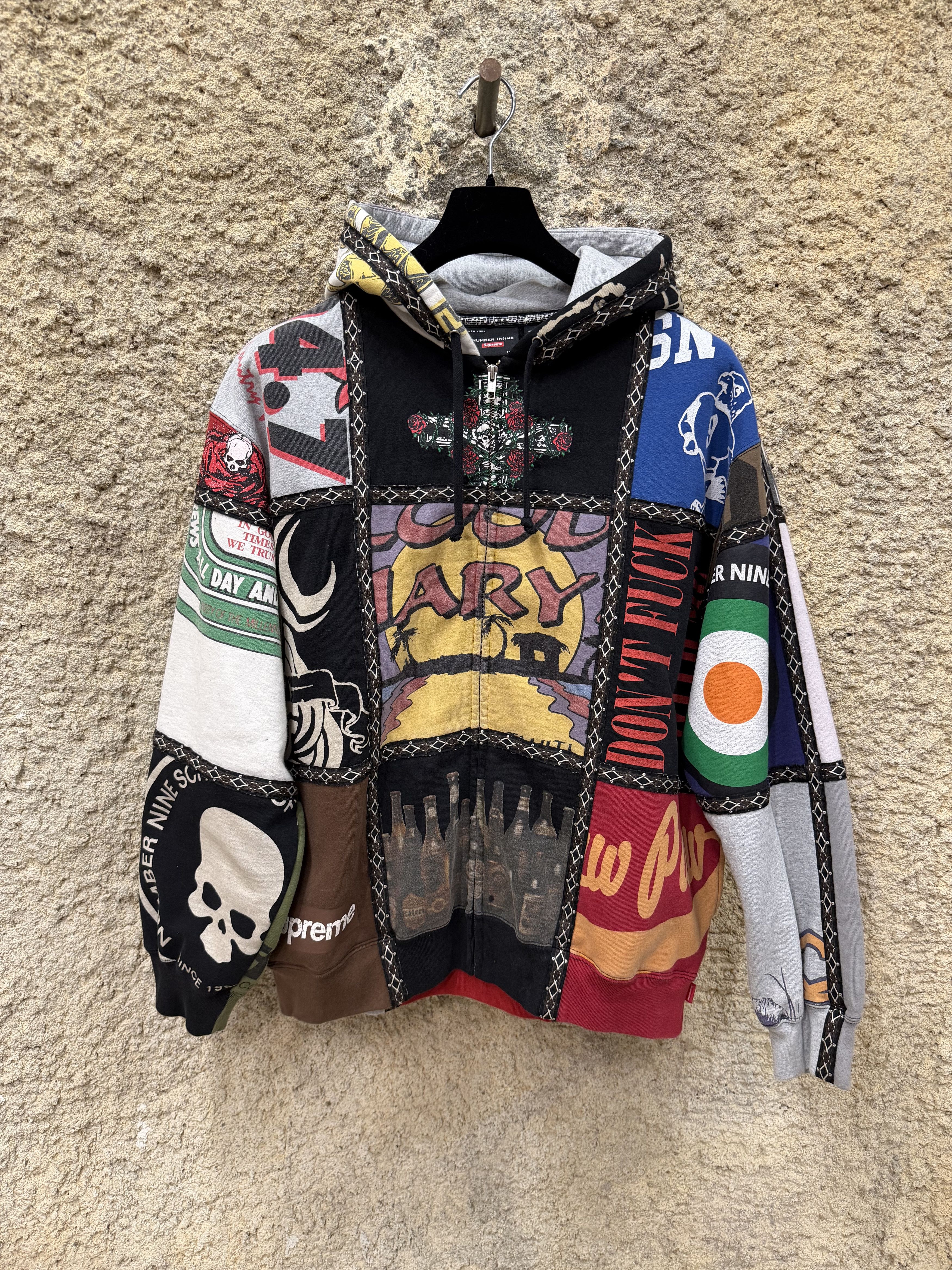 Number (N)ine × Supreme Supreme Number Nine Zip Up Patchwork