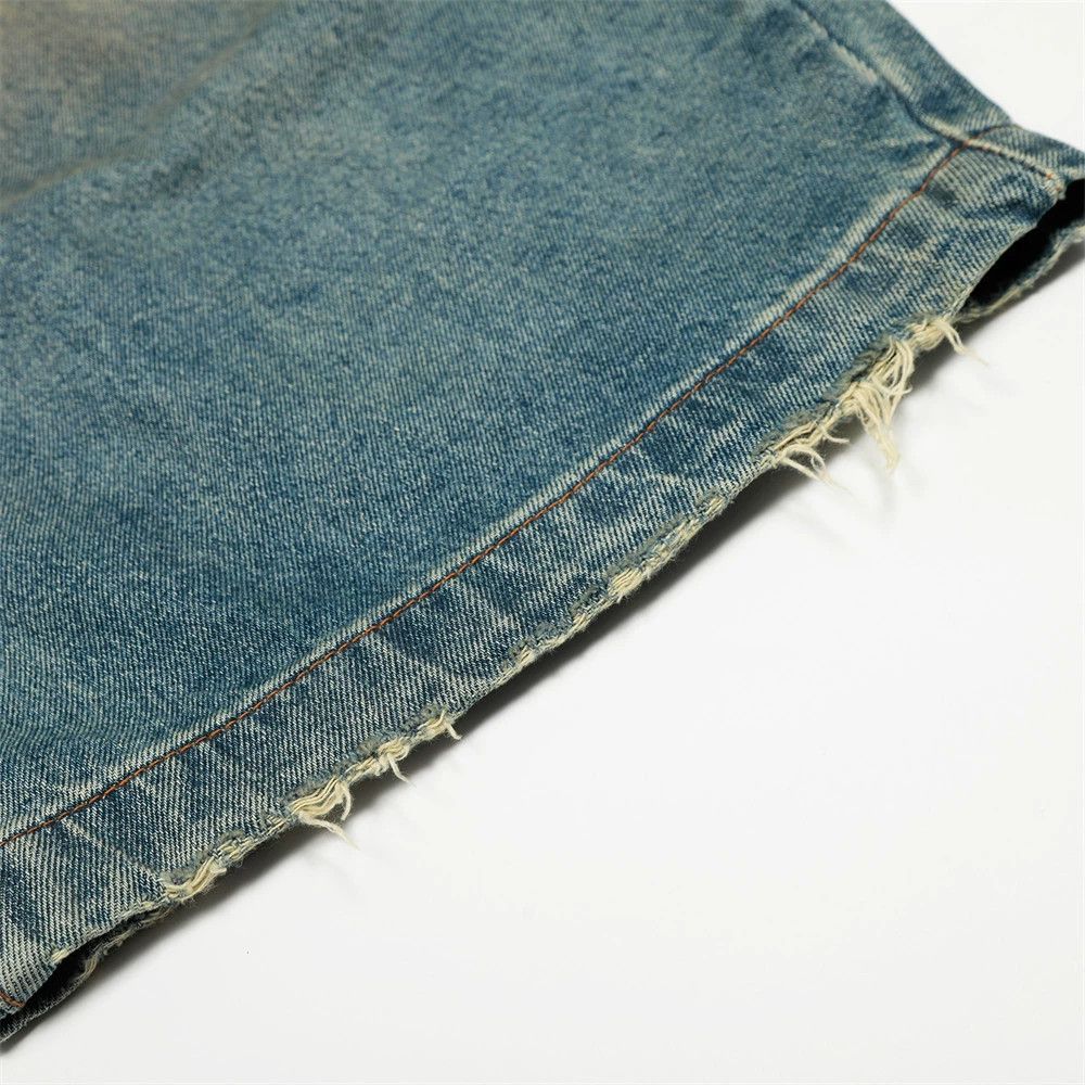 Vintage Retro men's washed ink-splashed distressed scimitar jeans Size US 32 / EU 48 - 6 Thumbnail