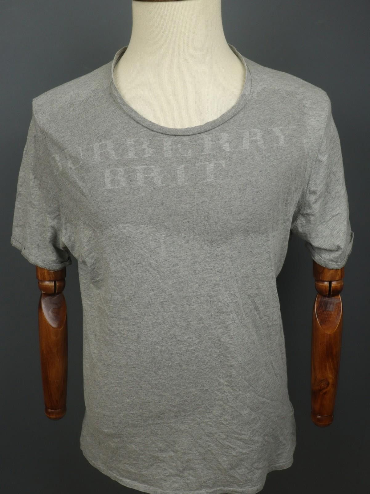 Burberry Burberry Brit Gray Cotton Round Pullover Tee Shirt Size XL Size US XL / EU 56 / 4 - 1 Thumbnail