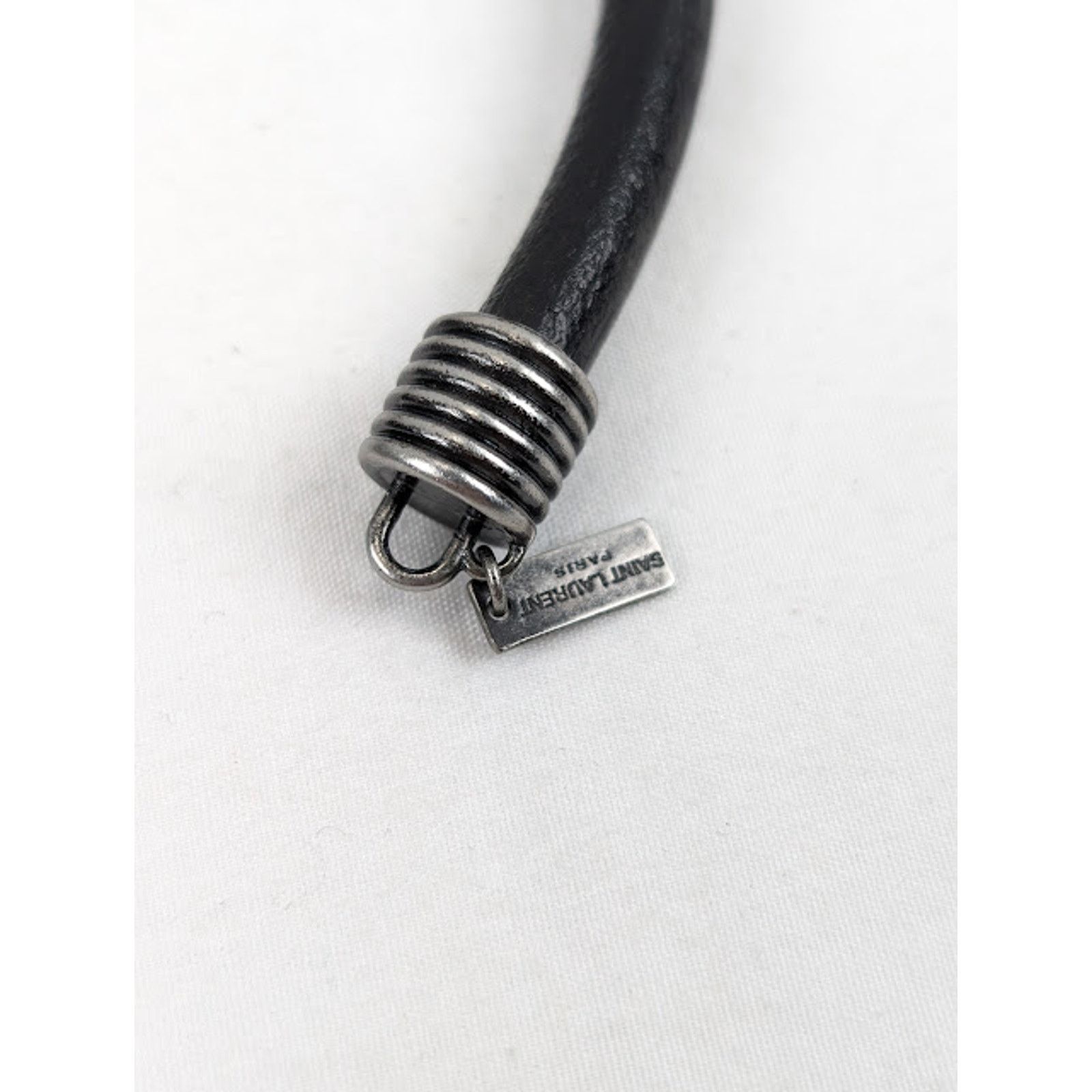 Saint Laurent Paris o1rshd1 Size: M / Beaded Cord Bracelet in Leather & Metal Size ONE SIZE - 5 Thumbnail