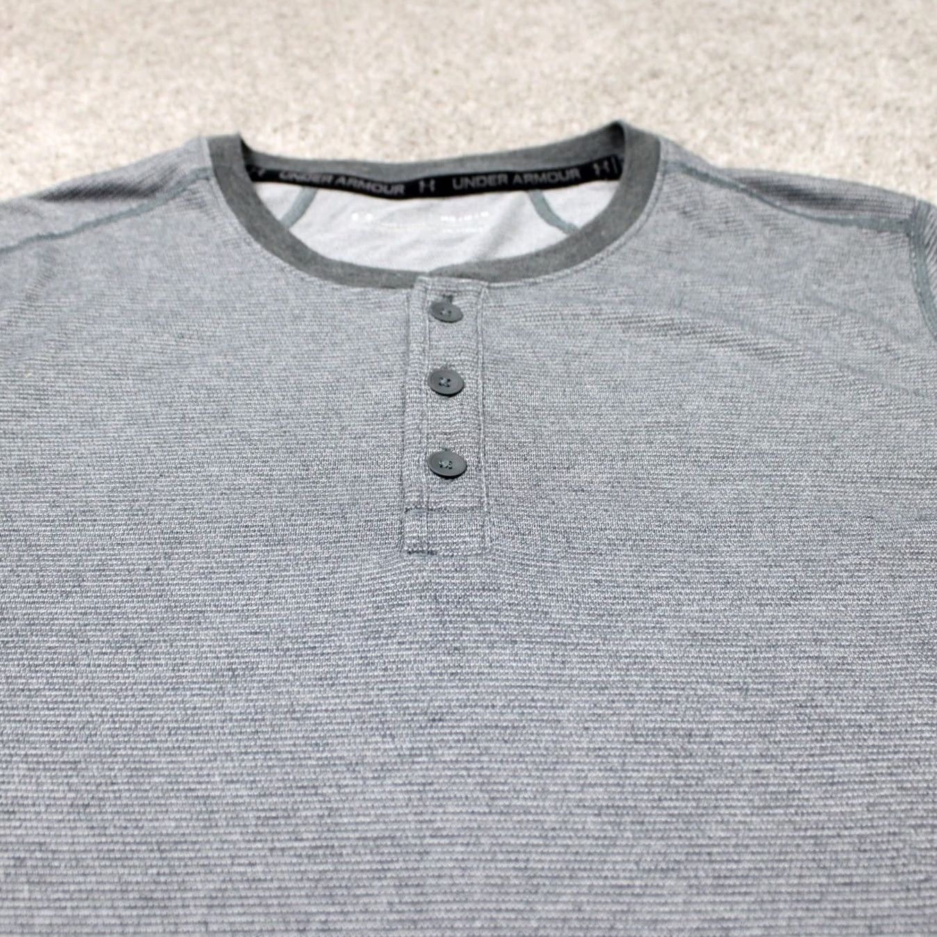 Under Armour Under Armour Threadborne Henley Shirt Mens M Gray Loose Fit L/S Pullover T-Shirt Hydration Breathable Activewear Regular Size Size US M / EU 48-50 / 2 - 4 Thumbnail
