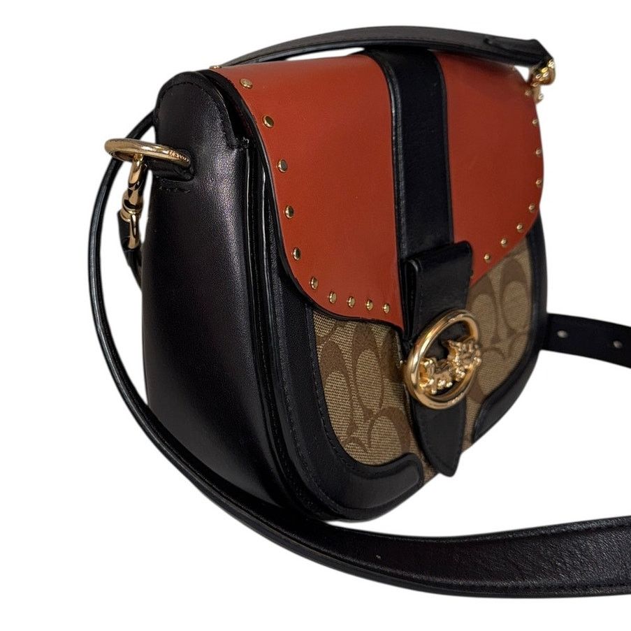 Coach Coach Georgie Saddle Bag Colorblock Crossbody Shoulder Bag Size ONE SIZE - 4 Thumbnail
