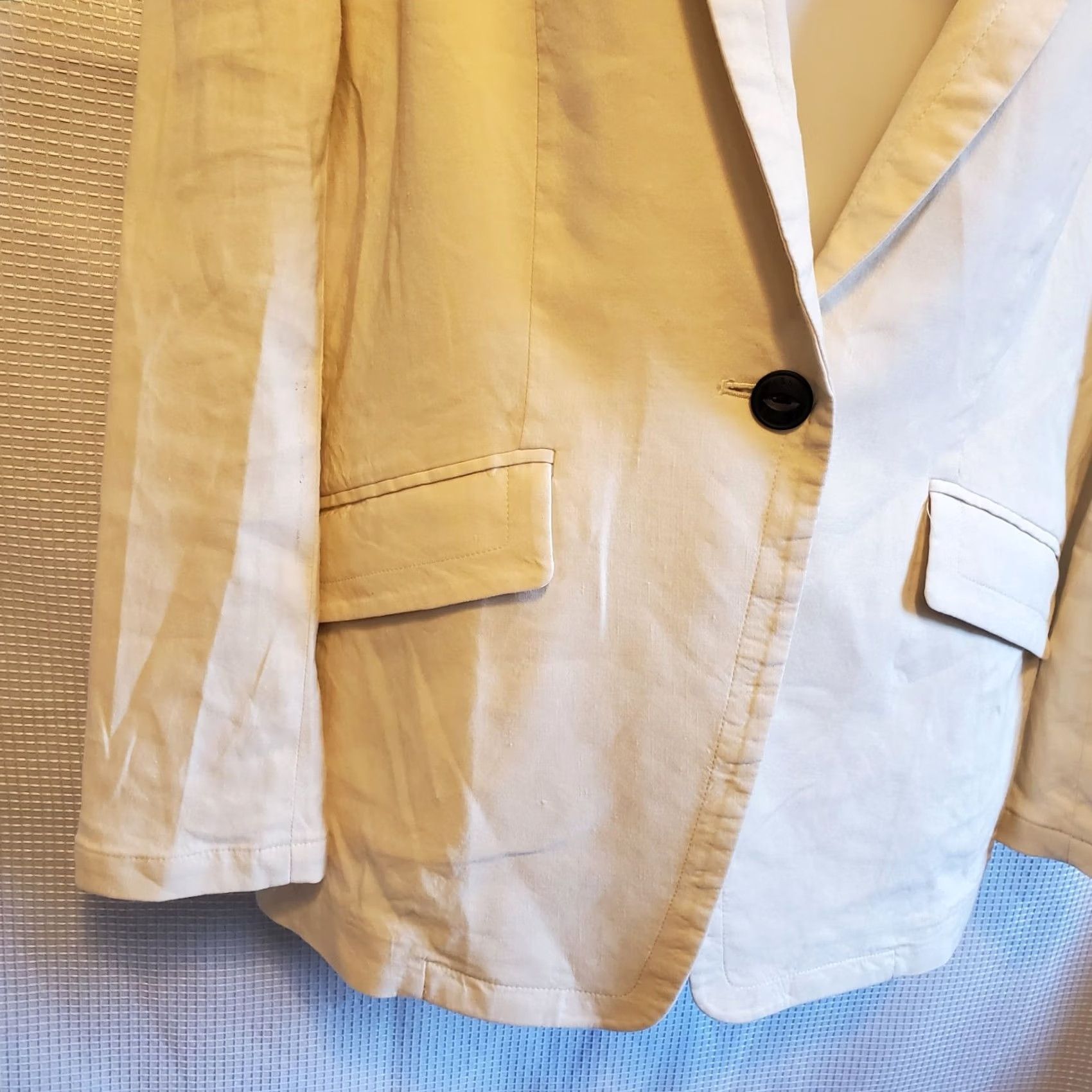 Rag & Bone Rag & Bone Blazer Ivory Linen Classic Mid-Length 1 Button Size 4 Women Shirt/Coat Bohemian/Preppy, Office, Workwear Size S / US 4 / IT 40 - 3 Thumbnail