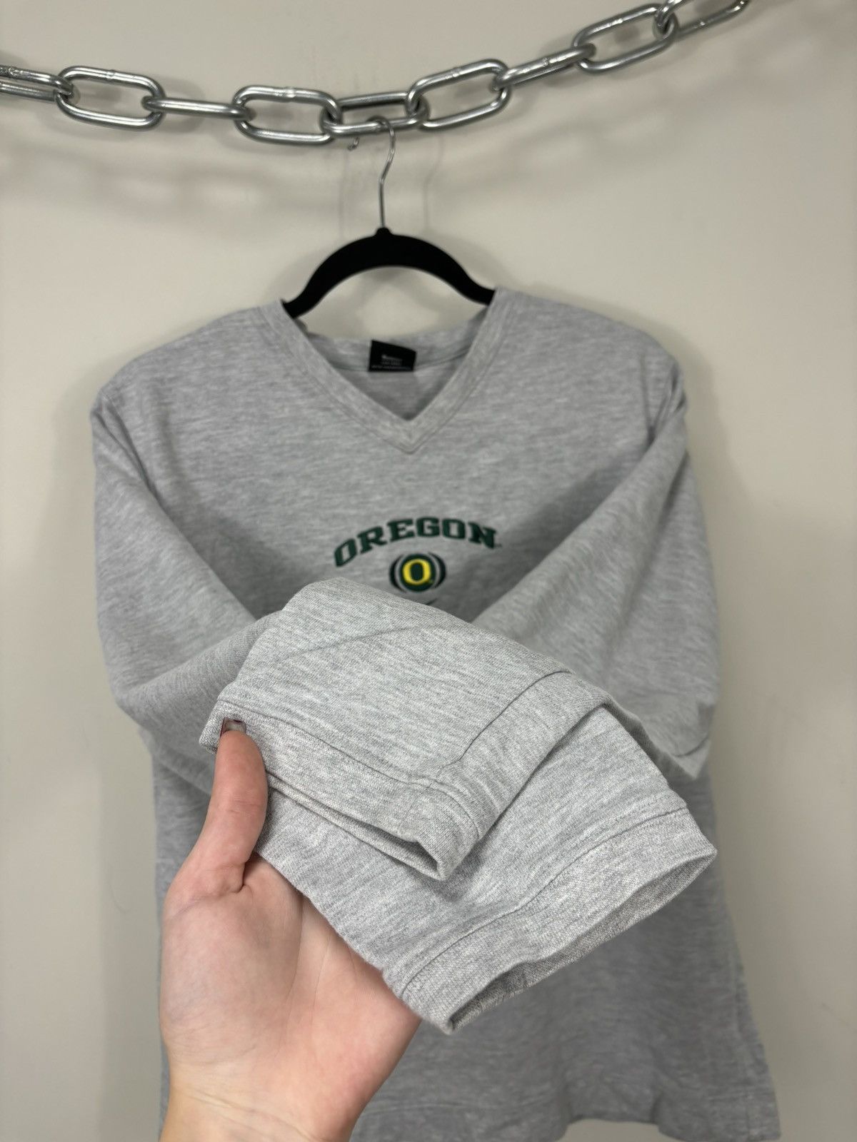 Nike × Vintage Vintage Nike Oregon 90s Big Embroidered Logo Hype Sweatshirt Size US M / EU 48-50 / 2 - 6 Thumbnail