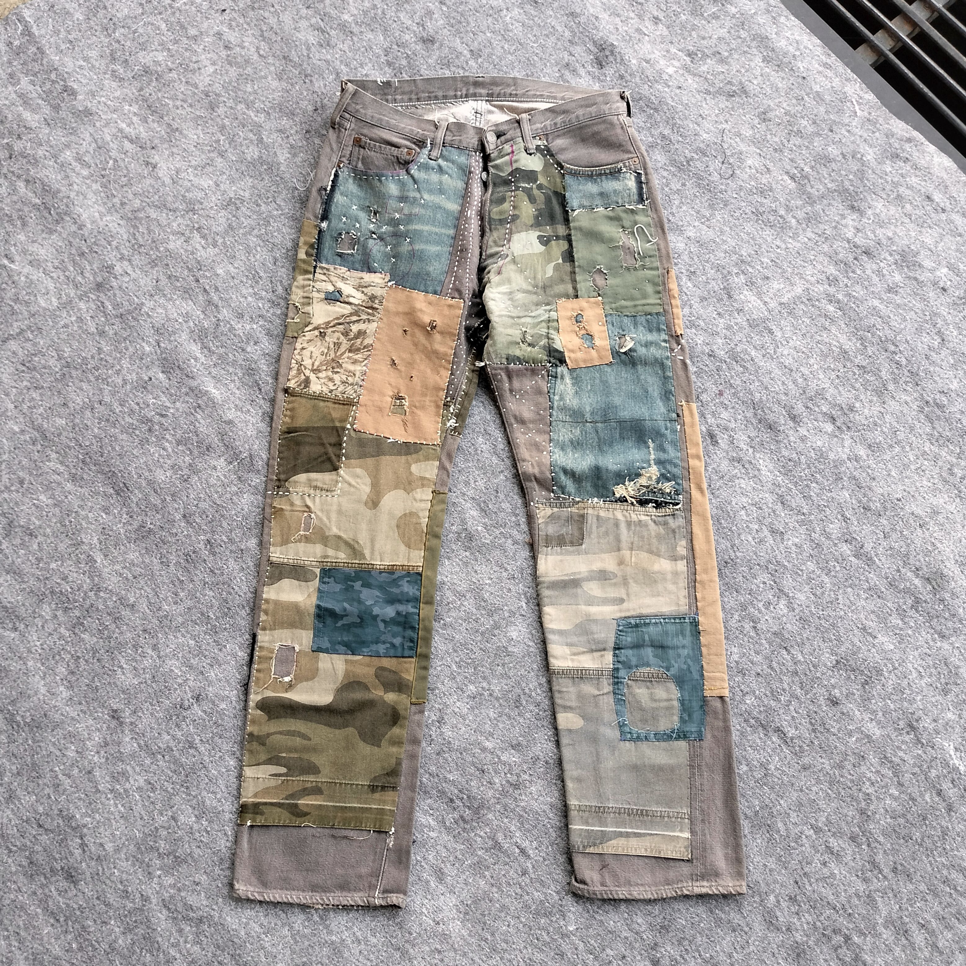 Full Count & Co. Vtg Full count & co patchwork sashiko selvedge denim Size US 32 / EU 48 - 1 Thumbnail