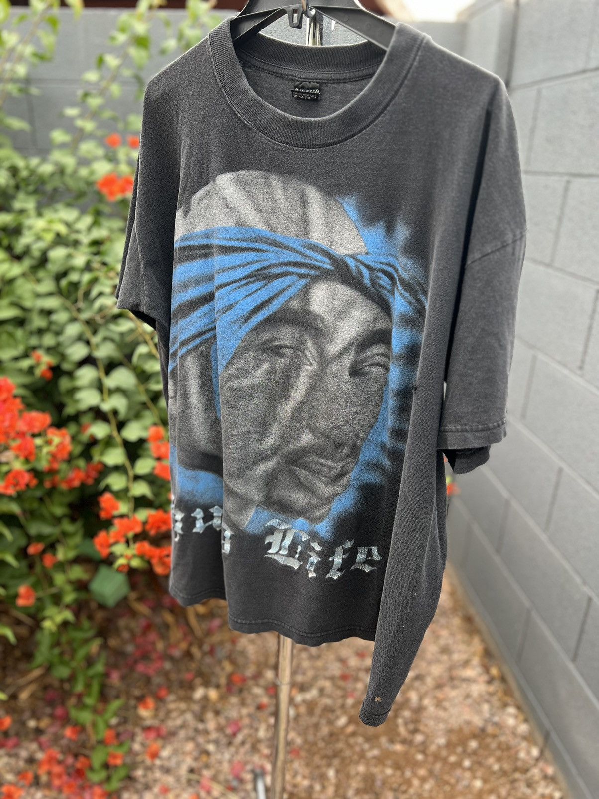 image of Vintage Tupac Thug Life Shirt in Black, Men's (Size 2XL)