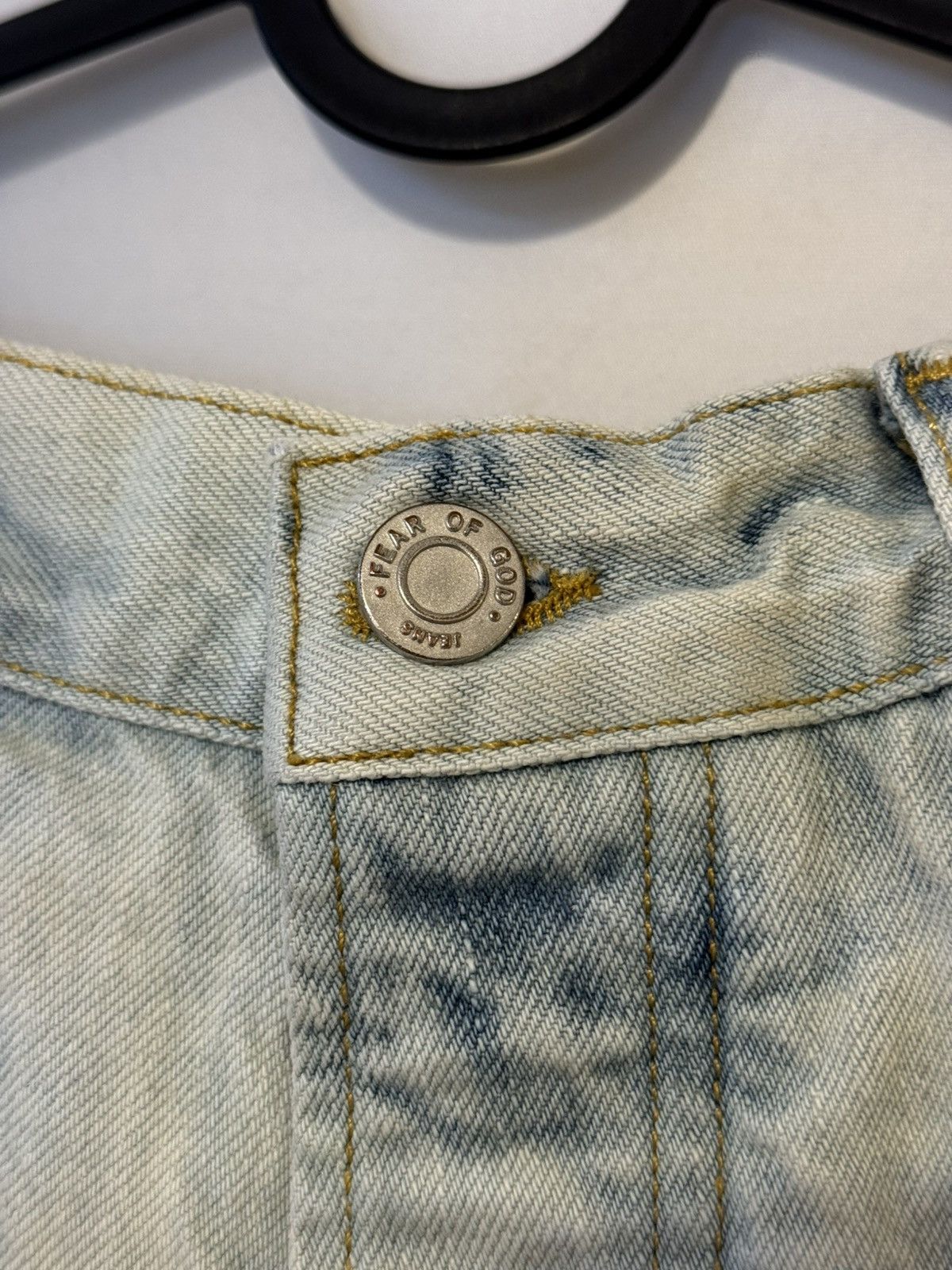 Fear of God 🔥Fear of God Blue Selvedge Inverted Holy Water Jeans SZ 32 Size US 32 / EU 48 - 3 Thumbnail