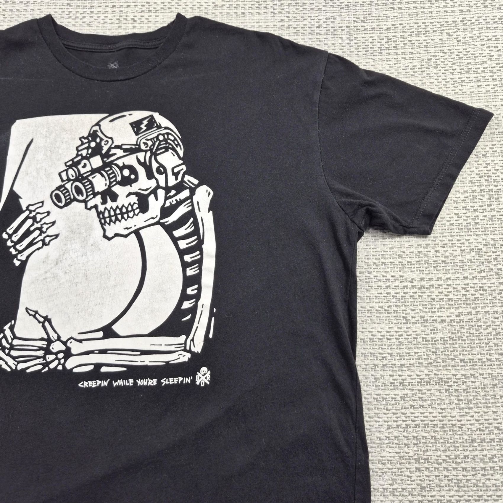 Vintage BLK-RFL-DIV Shirt Mens XL Black Skeleton Night Vision Graphic Tee Creepin Size US XL / EU 56 / 4 - 2 Thumbnail