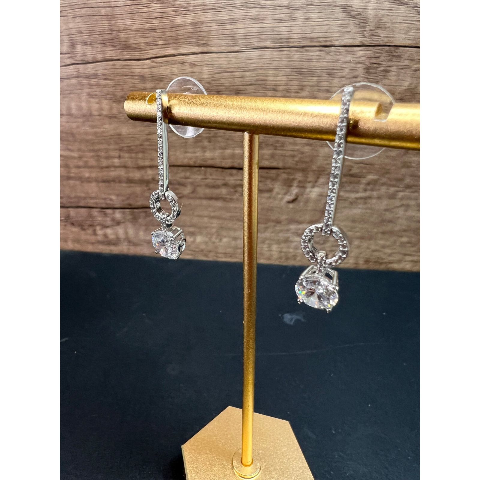 Other White CZ long earrings in sterling silver Size ONE SIZE - 9 Thumbnail