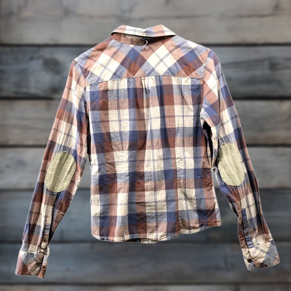 Maison Scotch Maison Scotch & Soda Button Up Shirt Womens S Plaid Pink Blue Elbow Patch Size S / US 4 / IT 40 - 1 Thumbnail