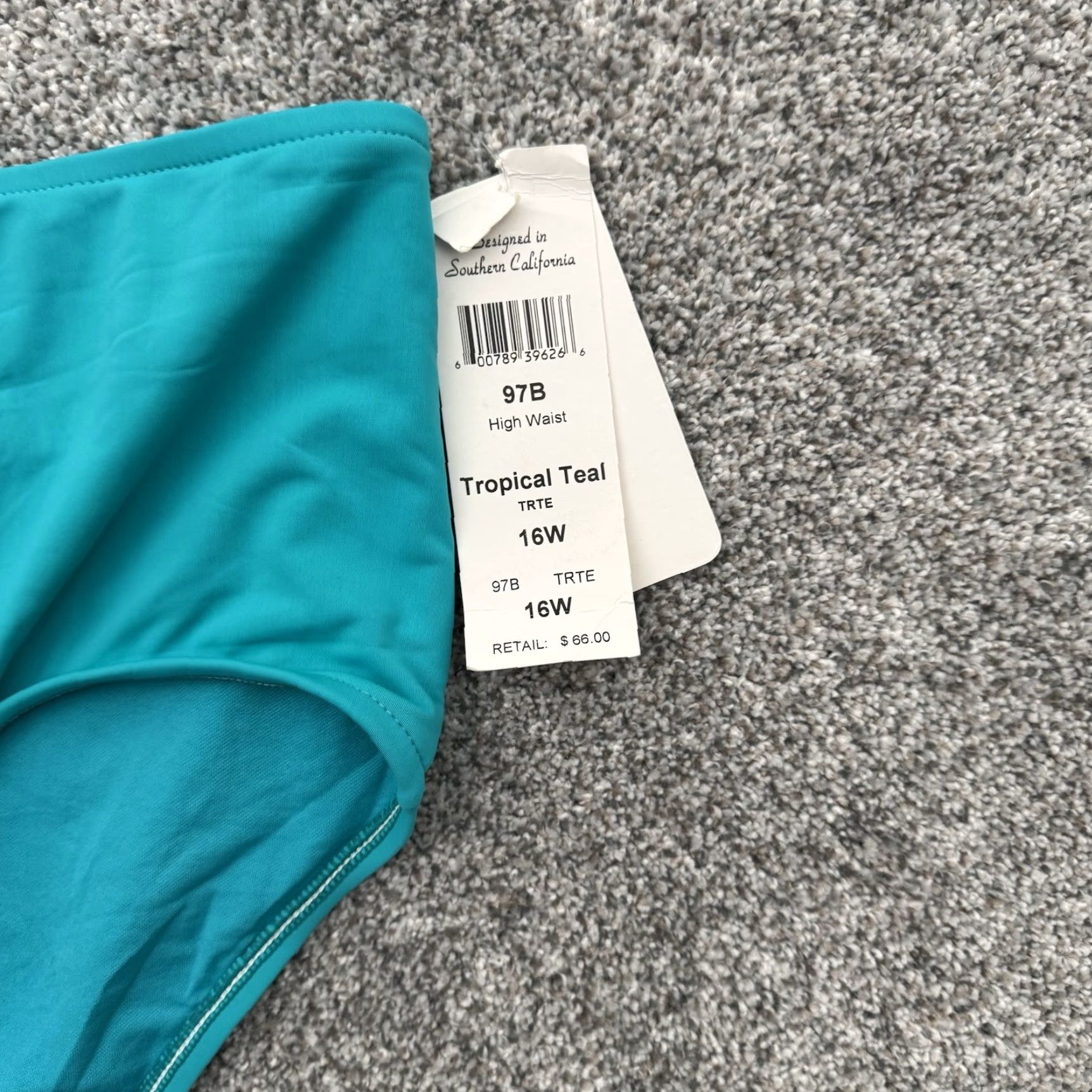Vintage Sunsets Bikini Bottom Womens 16W Plus Swim High Waisted Retro 50s Resort Chic Blue 50s Beach Retro Tropical Full Coverage Womens Size 38" / US 16 / IT 52 - 4 Thumbnail