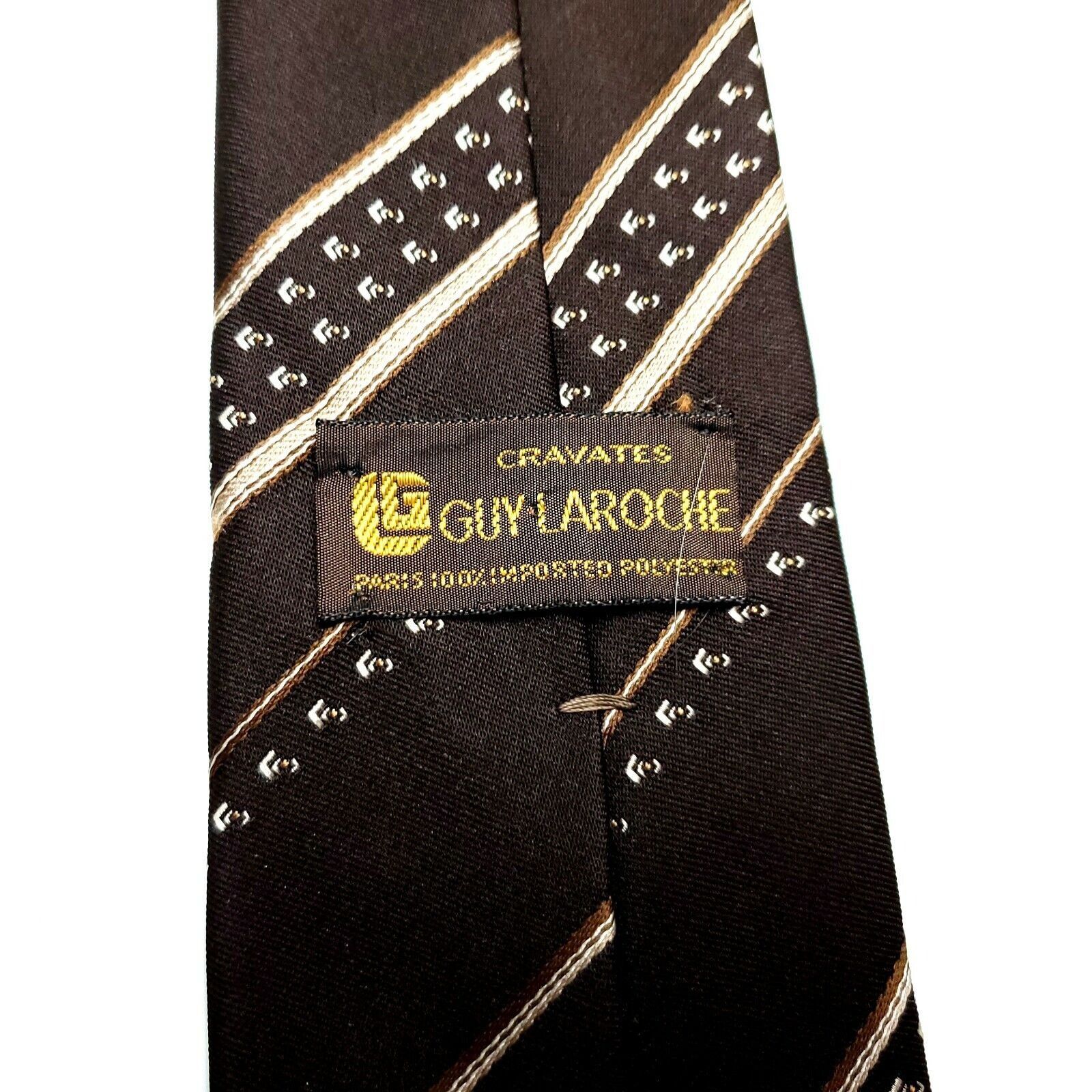 Guy Laroche Guy Laroche Cravatte Polyester Tie Short Skinny Brown Size ONE SIZE - 3 Thumbnail