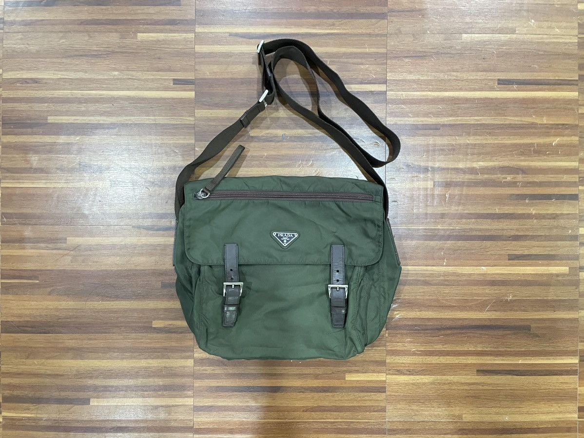 image of Prada Messenger Shoulder/sling Bag in Army Green, Men's