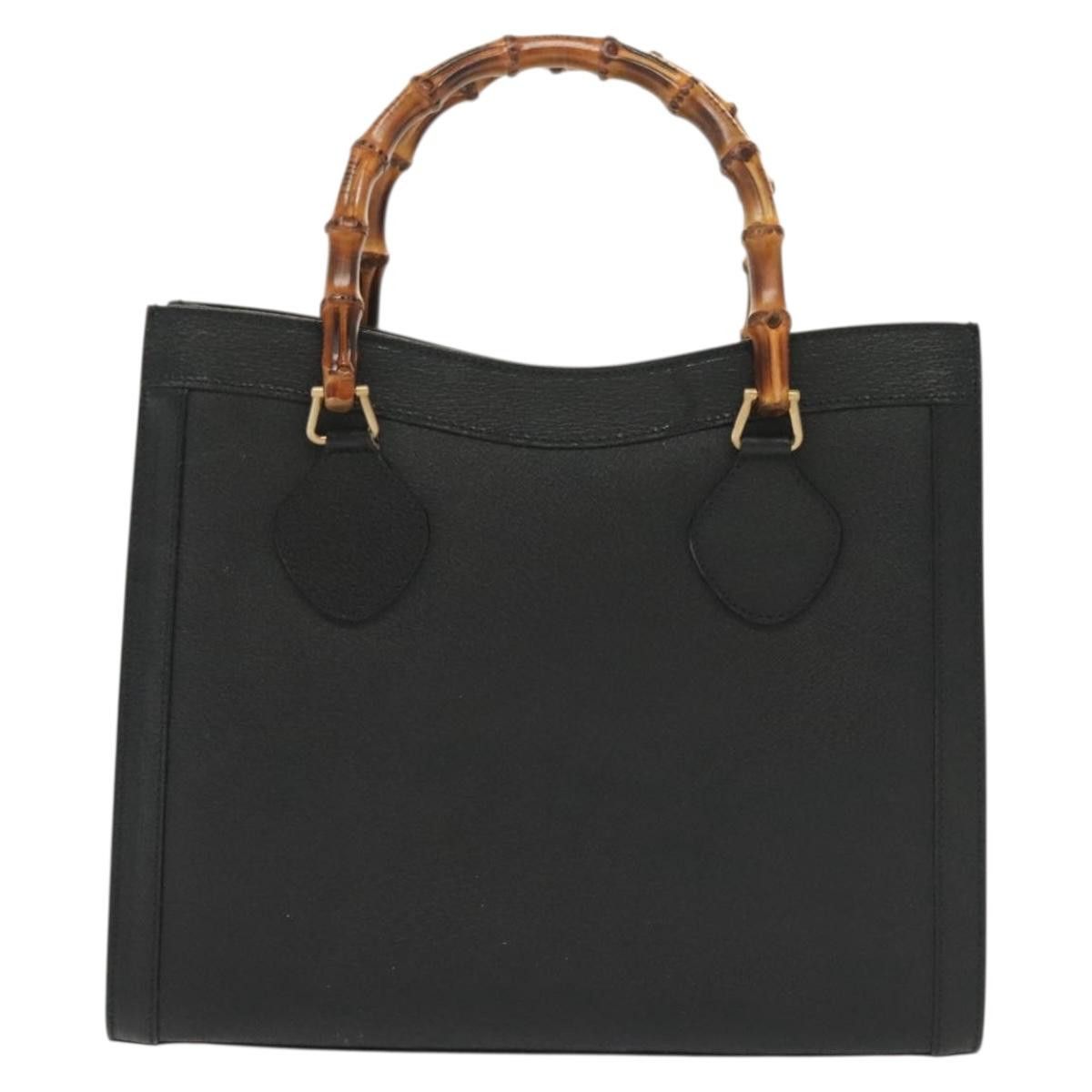 Gucci GUCCI Bamboo Hand Bag Leather Black Gold 002 2122 002 2122 Size ONE SIZE - 3 Thumbnail