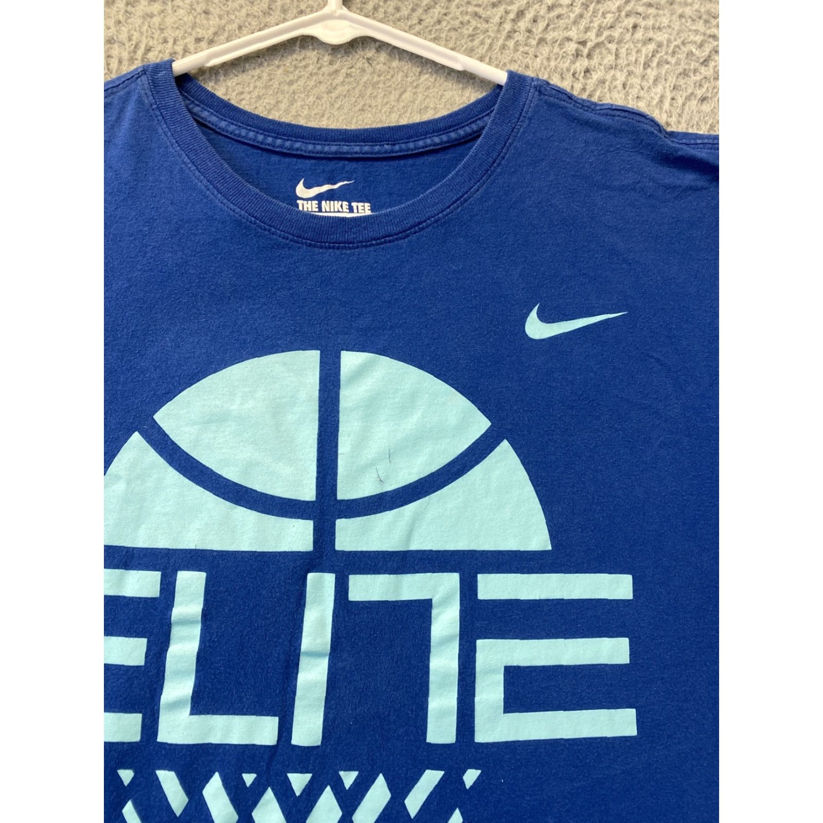 Nike NIKE Dri-FIT Athletic T-Shirt Mens Large Short Sleeve Basketball Graphic Blue Size US L / EU 52-54 / 3 - 2 Thumbnail