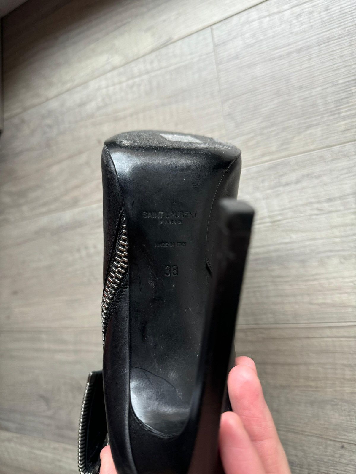 Saint Laurent Paris × Yves Saint Laurent Saint Laurent Studded High Heel Rock Boots Size US 8 / IT 38 - 5 Thumbnail