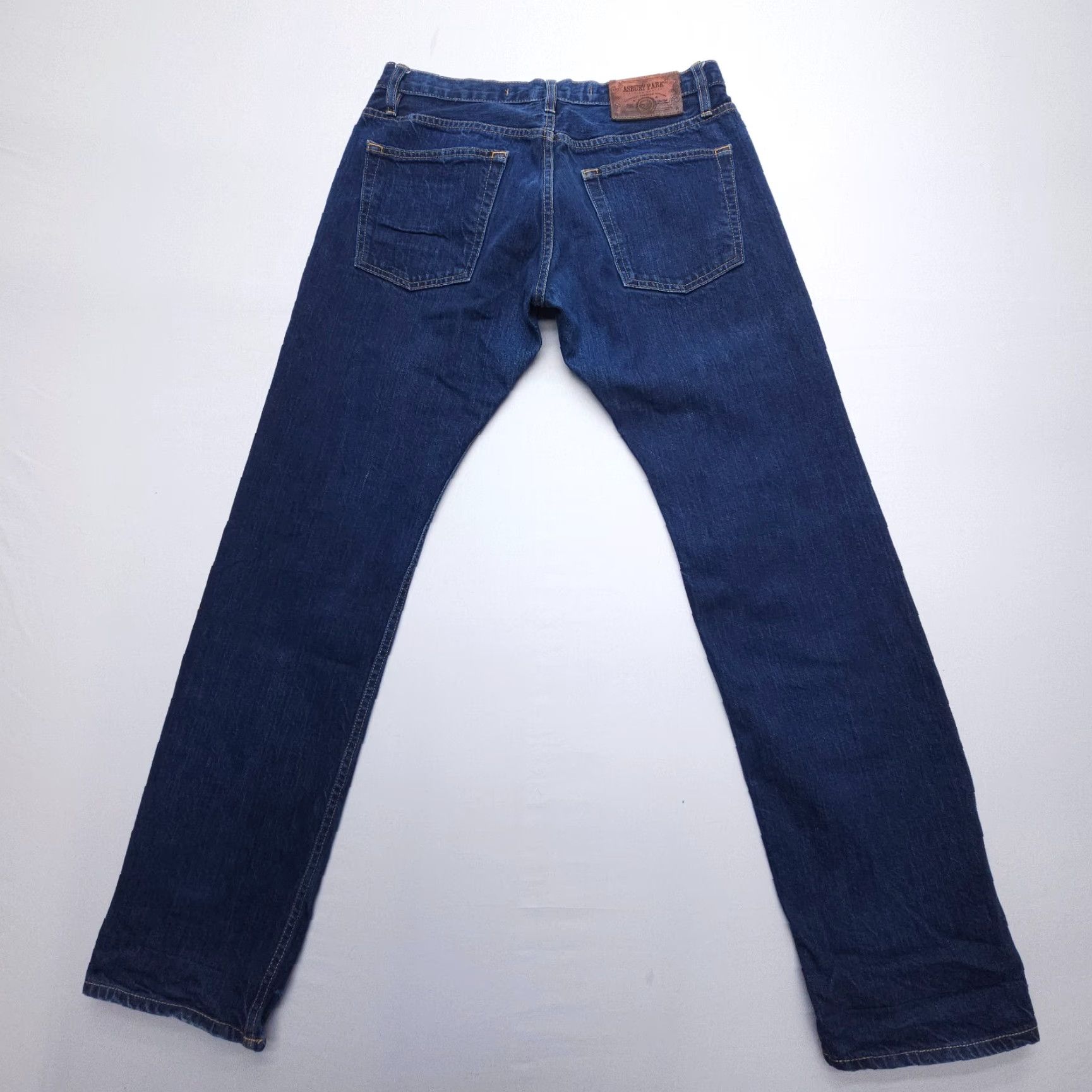 Vintage Asbury Park Jeans Mens 32 x 32 Button Fly Dark Blue 5-Pocket Denim Regular Straight USA 1874 Monte Carlo Selvedge Size US 32 / EU 48 - 2 Thumbnail