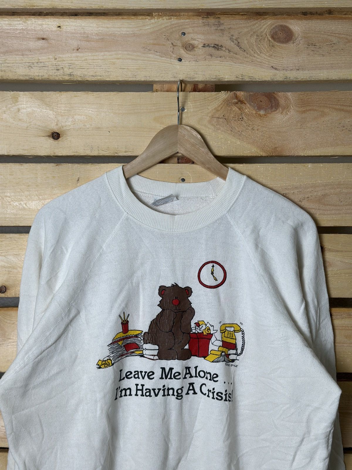 Vintage Vintage Wording Leave Me Alone With Graphic Sweatshirt Size US L / EU 52-54 / 3 - 3 Thumbnail