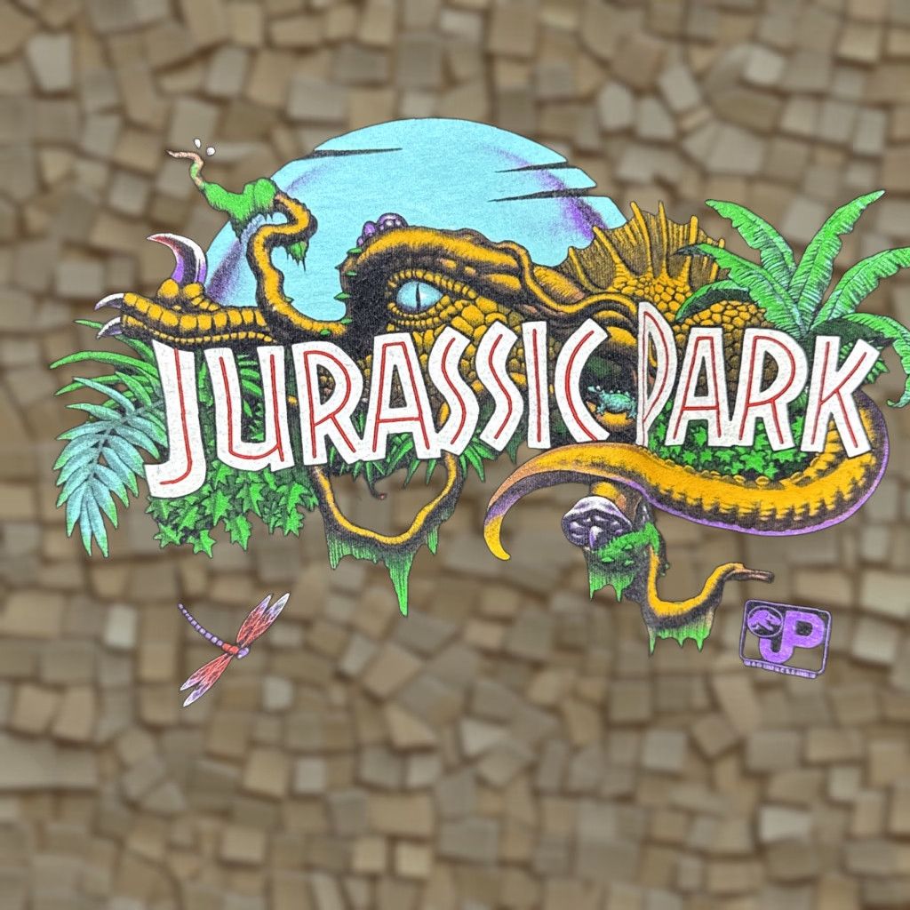 Hanes Vintage Jurassic Park 1993 Movie Promo T-Shirt Large Unisex 90s Graphic Tee Black Cotton Size US L / EU 52-54 / 3 - 1 Thumbnail