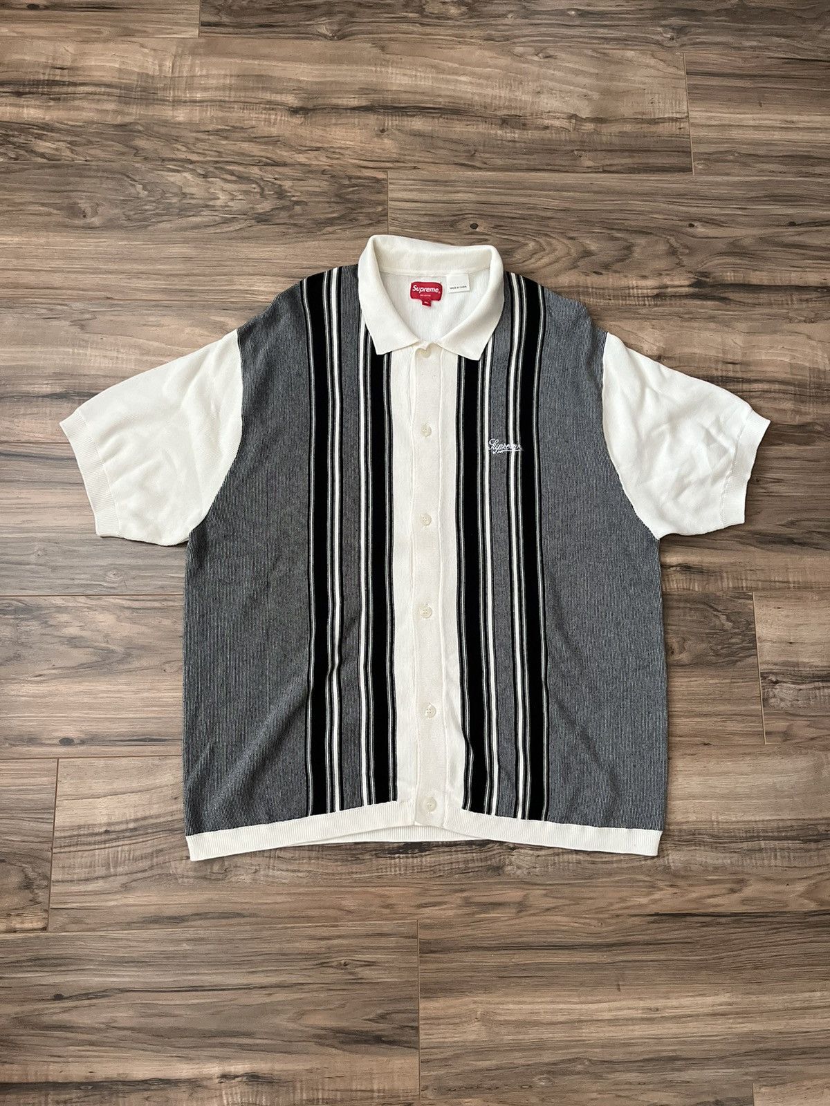 Supreme Supreme Stripe Button Up Polo Size US XL / EU 56 / 4 - 1 Thumbnail