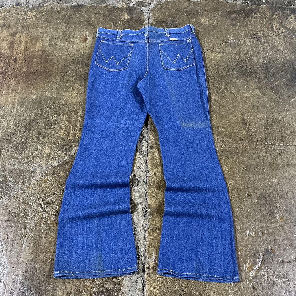 image of Made In USA x Vintage Crazy Vintage 60S 70's Wrangler Bell Bottom Flare Jeans in Blue (Size 36)