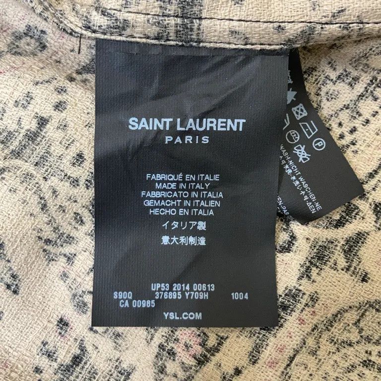Saint Laurent Paris F/W14 Paisly Button Up Shirt by Hedi Slimane Size US M / EU 48-50 / 2 - 3 Thumbnail