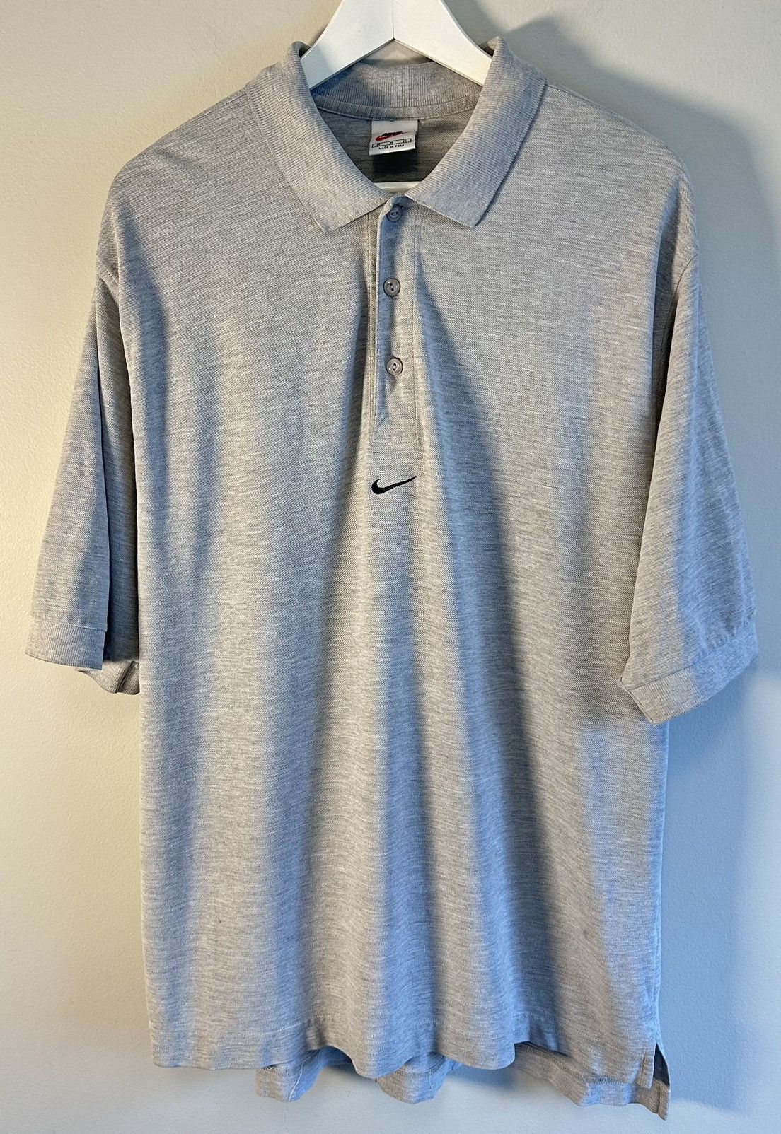Nike Vintage Y2K 90s Nike Center Swoosh Polo Shirt Men's M Gray Size US M / EU 48-50 / 2 - 2 Thumbnail