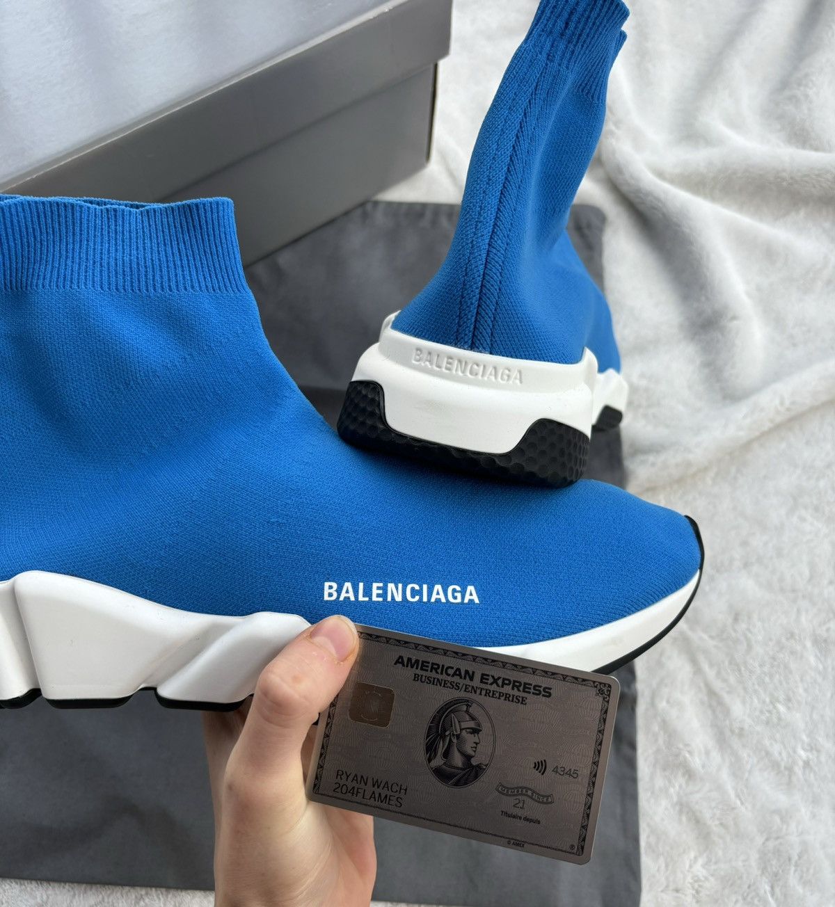 Balenciaga Balenciaga Blue/White/Black Speed Runners Size US 8 / EU 41 - 2 Thumbnail