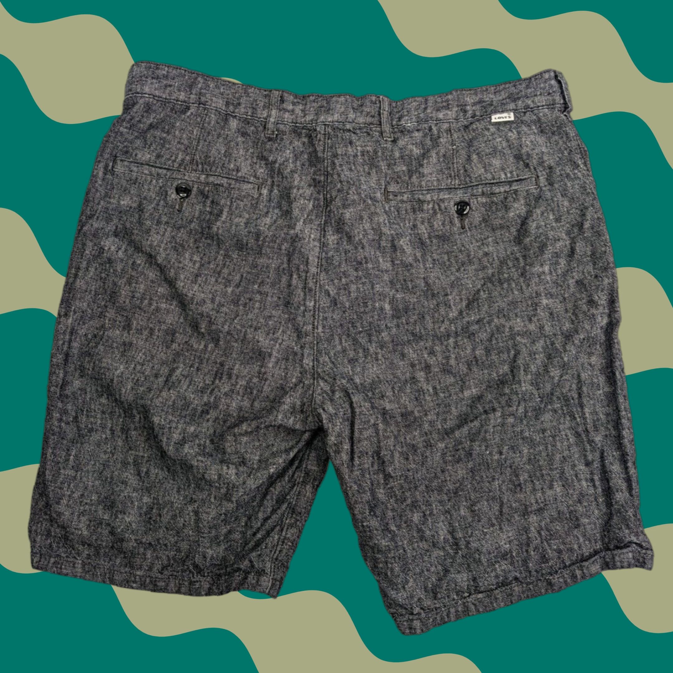 Levi's Levi's Chino Shorts Grey Chambray Mens Size 36 Linen Cotton Regular Front Flat Front 21181 211810048 Size US 36 / EU 52 - 1 Thumbnail