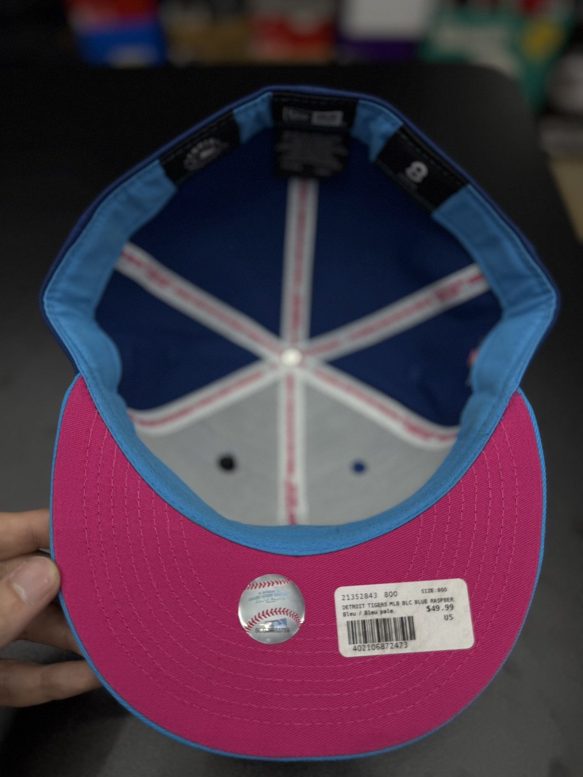 New Era New ERA Size 8 Fitted Hat Detriot Blue Size ONE SIZE - 6 Thumbnail