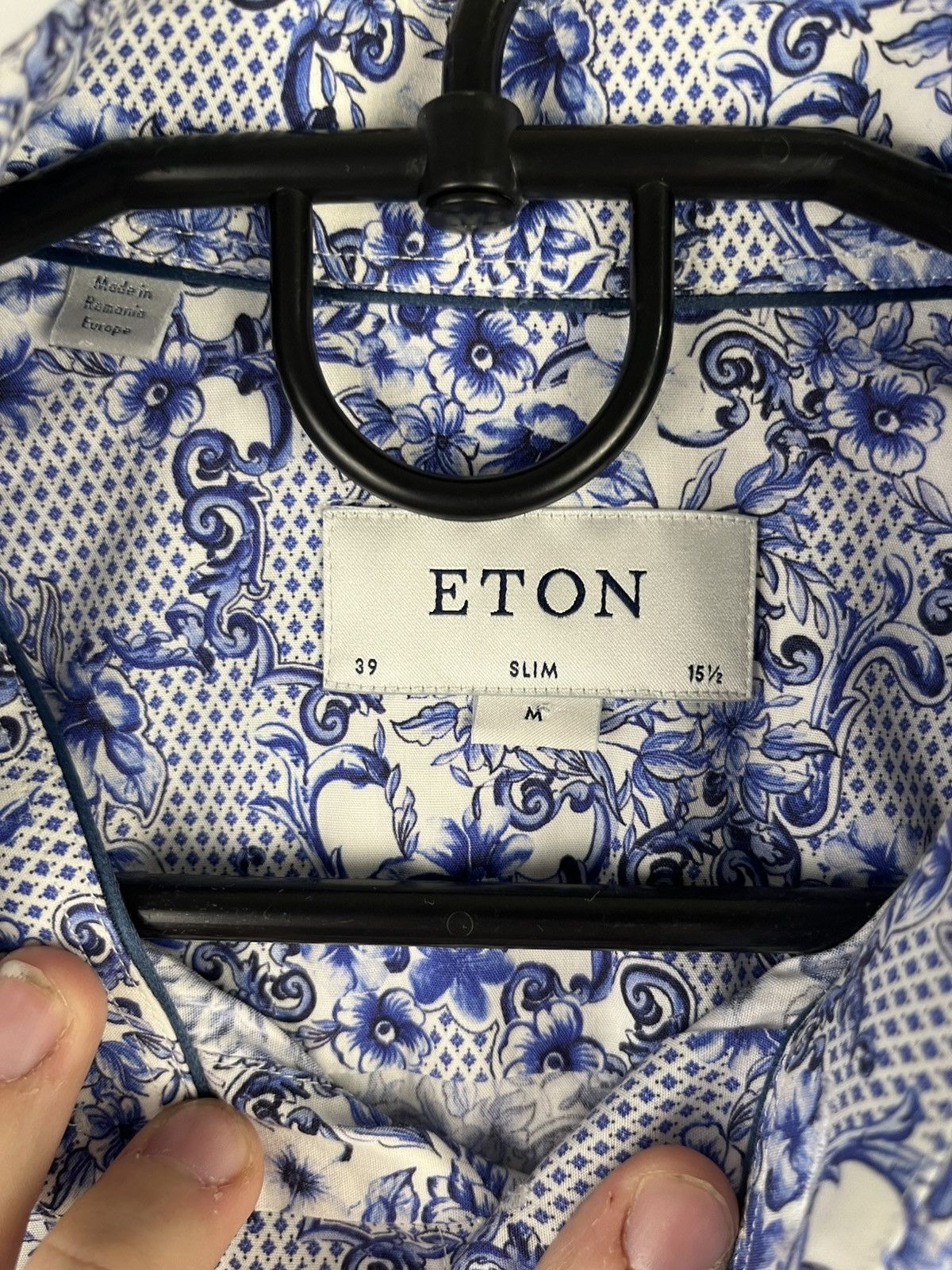 Eton Eton Printed Cotton Long Sleeve Shirt Button Up Size US M / EU 48-50 / 2 - 7 Thumbnail