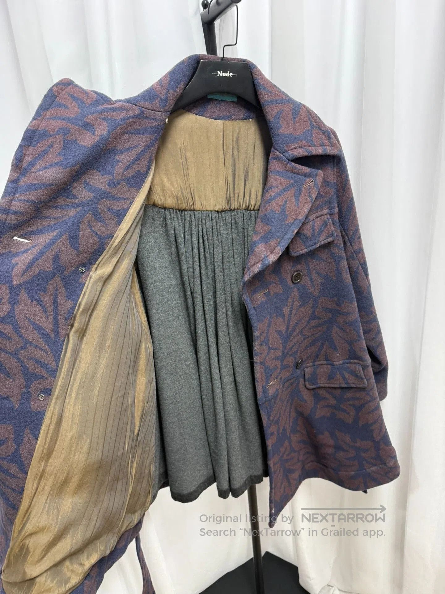 Comme des Garcons Homme Plus Undercower Leaf Patterned Overcoat. Size US M / EU 48-50 / 2 - 6 Thumbnail