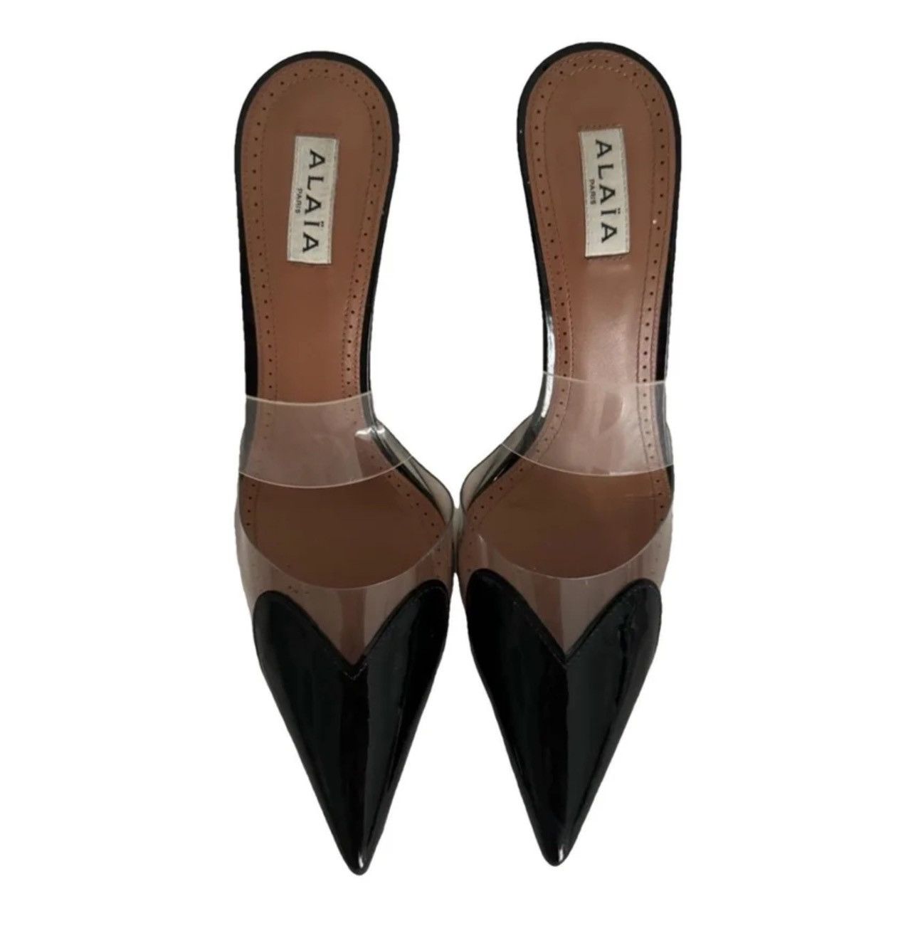 ALAIA FLAT MULE IN BLACK LAMBSKIN