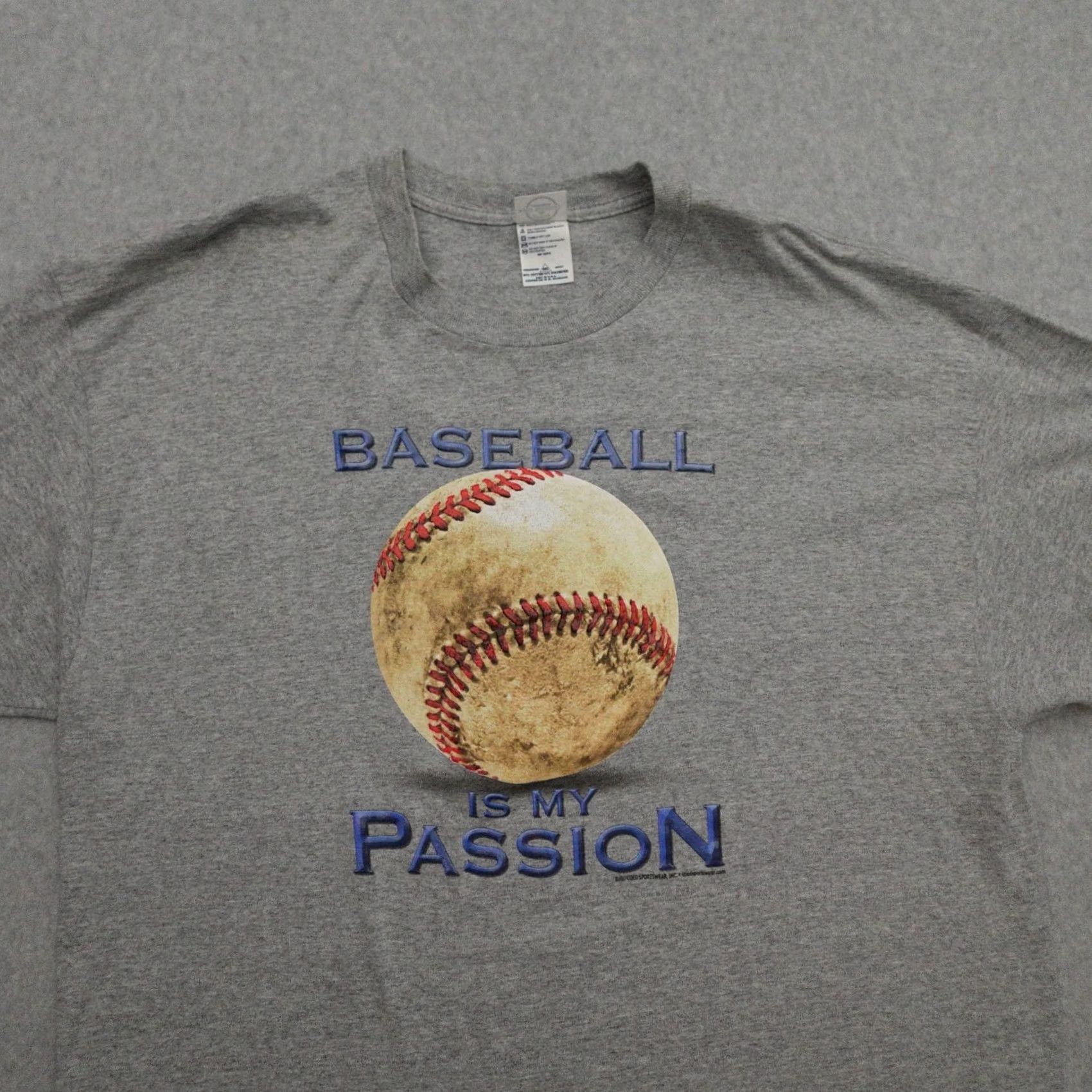 Delta VINTAGE Mens 2XL Gray T-Shirt Baseball Is My Passion Shirt Size US XXL / EU 58 / 5 - 3 Thumbnail